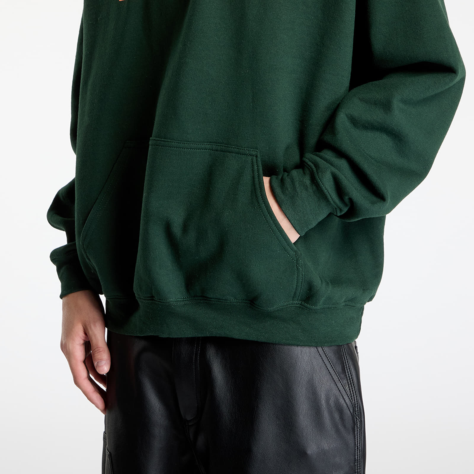 Bluzy Thrasher Flame Logo Hoodie Forest Green