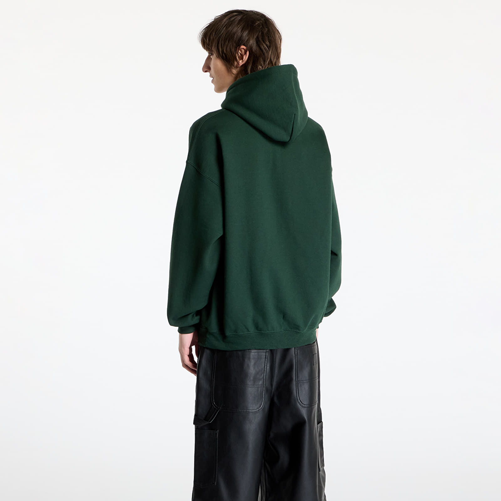 Bluzy Thrasher Flame Logo Hoodie Forest Green
