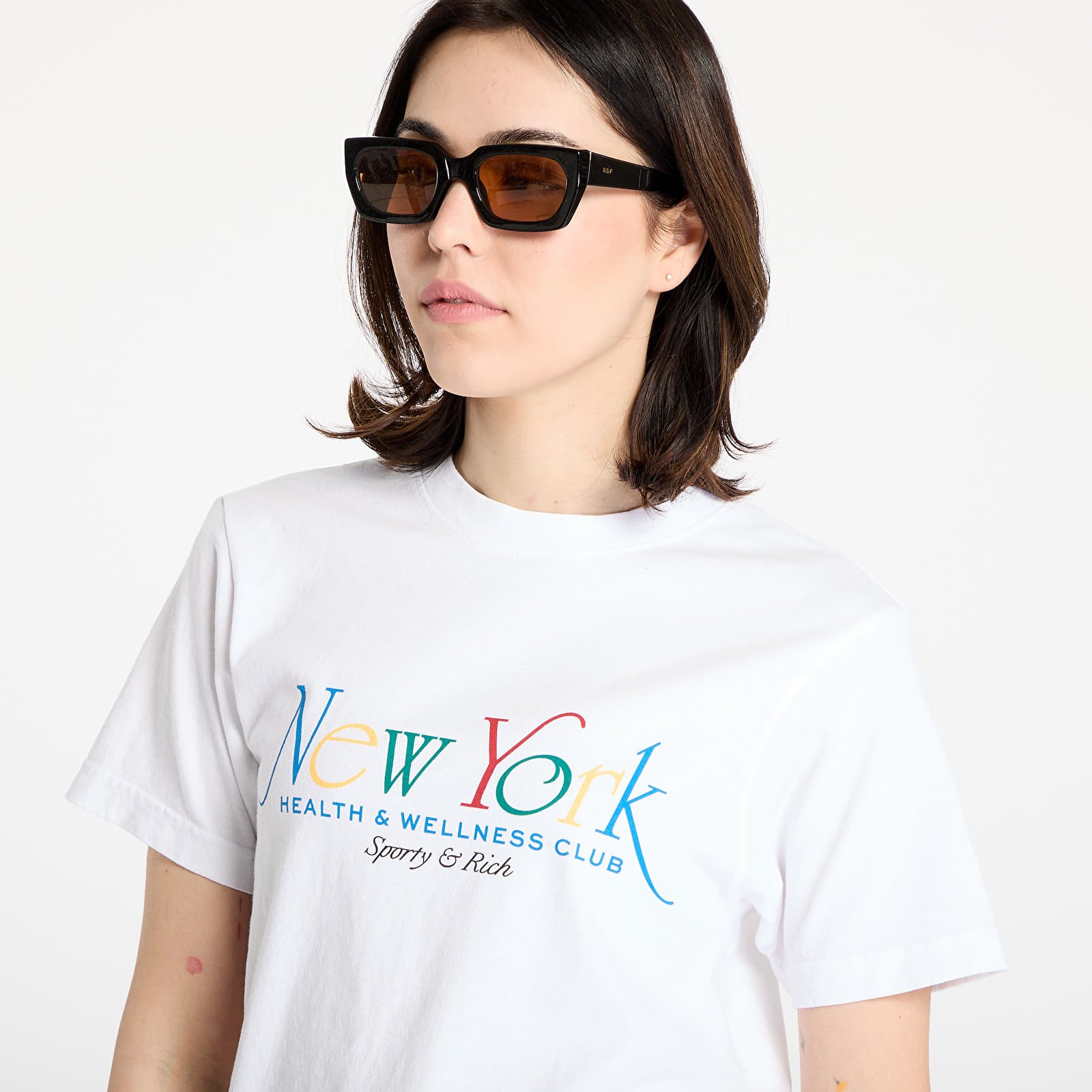 Pólók Sporty & Rich NY 94 T-shirt White/ Ruby/ Alpine/ Paris Blue