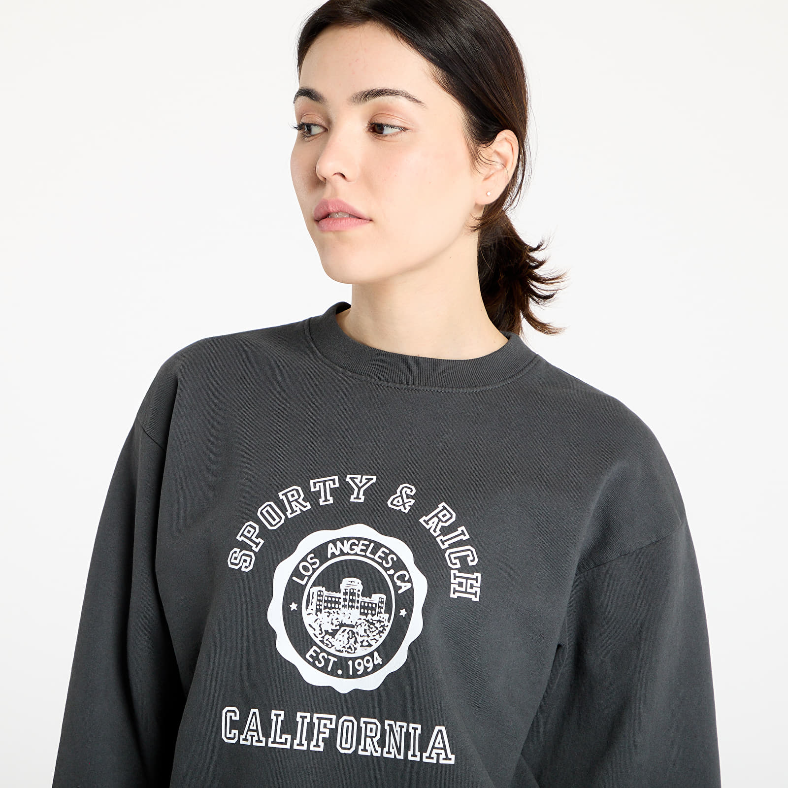 Sweatjacken und Sweatshirts Sporty & Rich California Emblem Crewneck Faded Black
