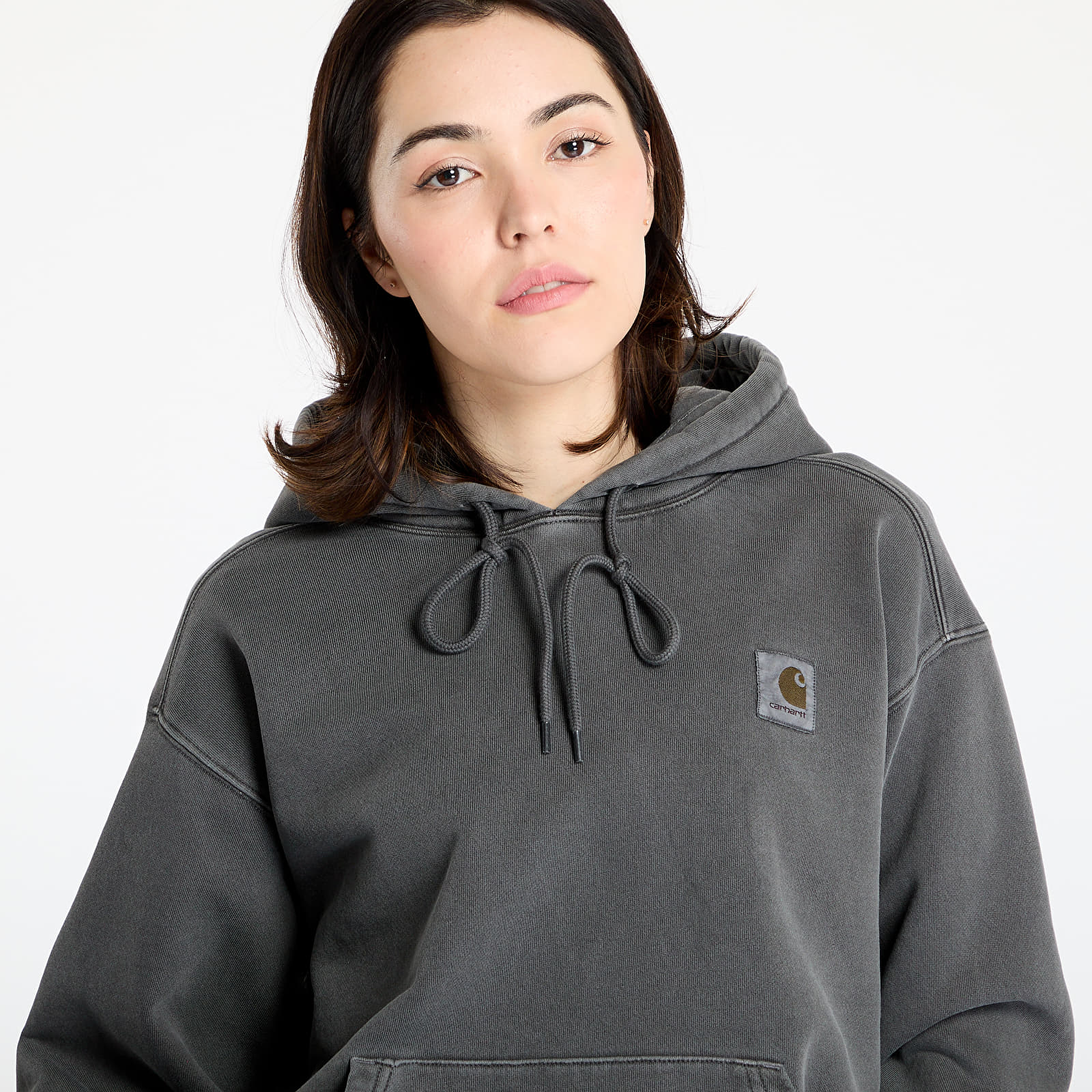 Pánské mikiny Carhartt WIP Hooded Nelson Sweat UNISEX Graphite Garment Dyed