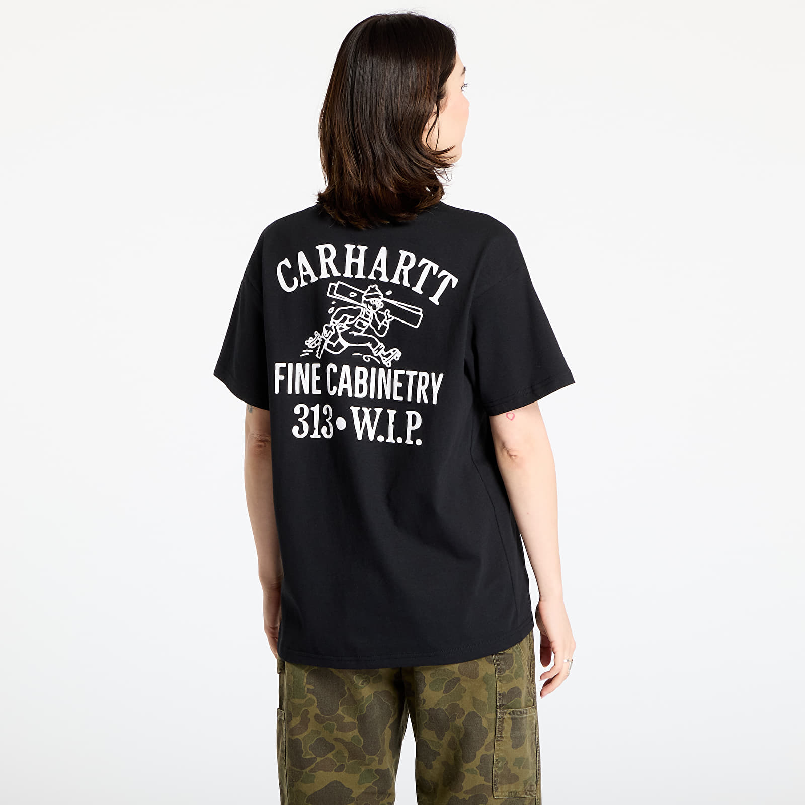 Tričká Carhartt WIP S/S Cabinetry T-Shirt UNISEX Black/ White