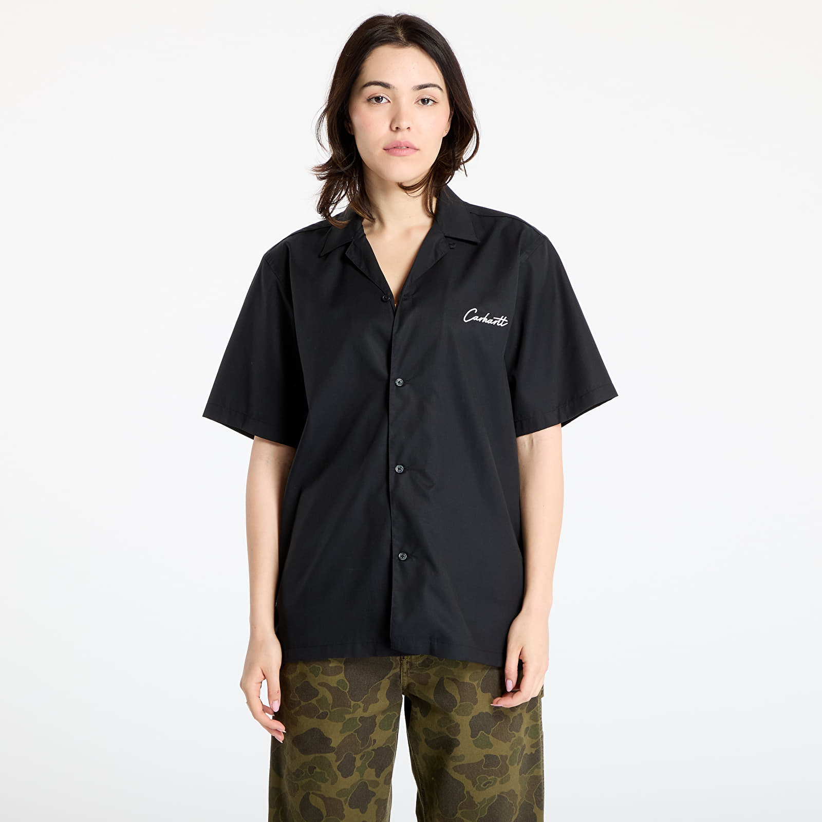 Košele Carhartt WIP S/S Delray Shirt UNISEX Black/ White