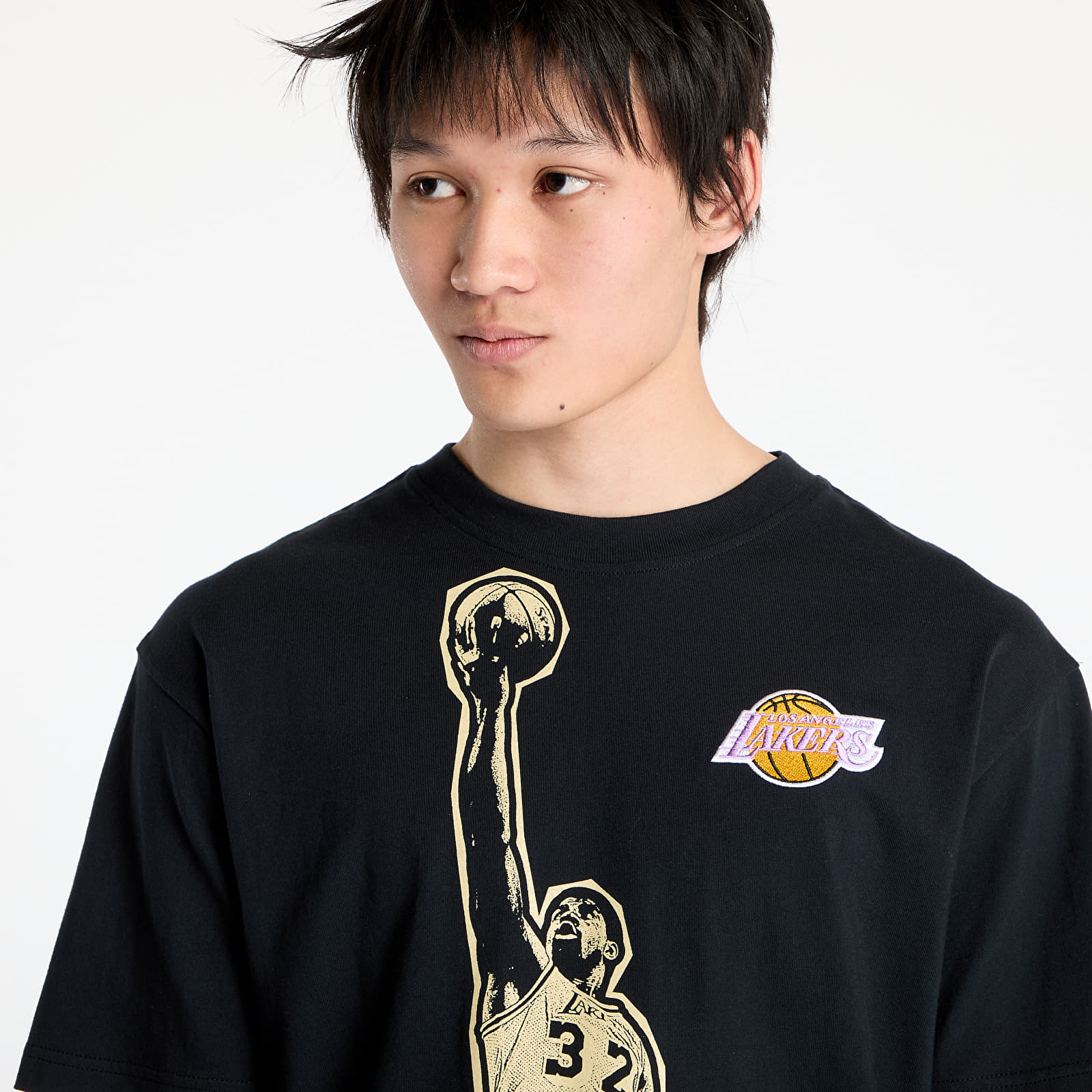 T-Shirts Mitchell & Ness NBA Vintage Logo Lakers Magic Johnson Blockbuster Shortsleeve Player Tee Black