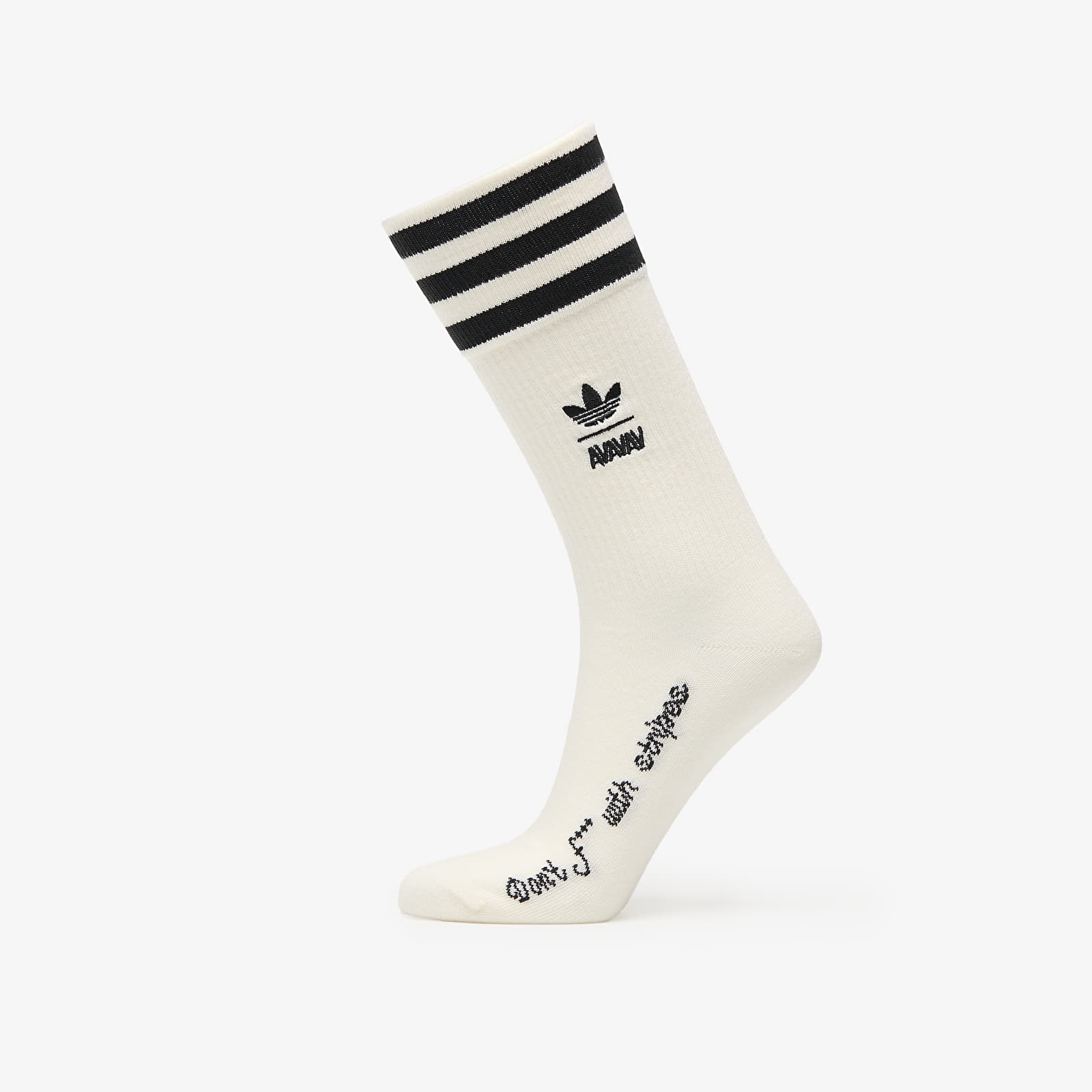 Sokid adidas x Avavav Crew Socks Beige/ Cream White/ Black