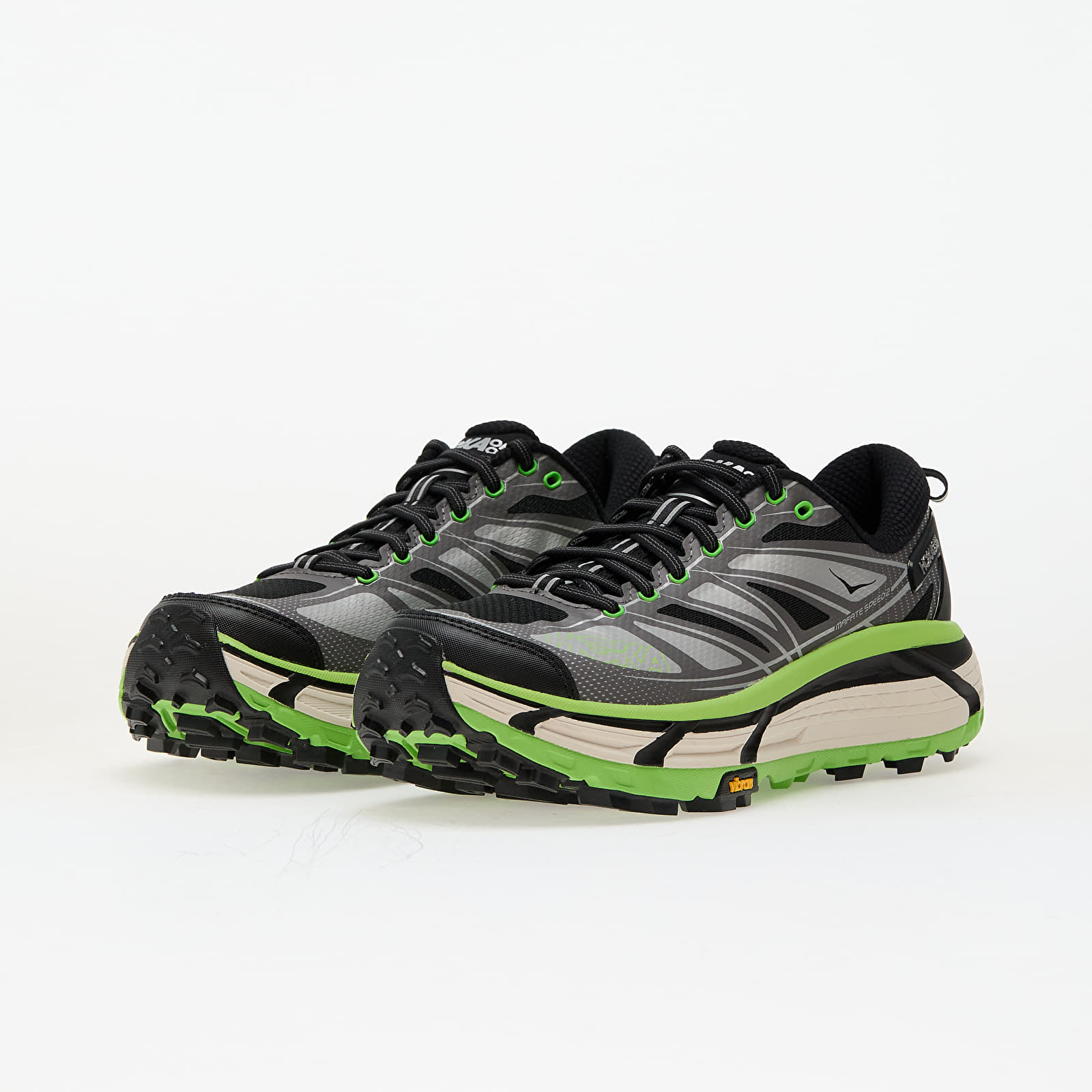 Men's shoes Hoka® U Mafate Speed 2 Black/ Electric Green