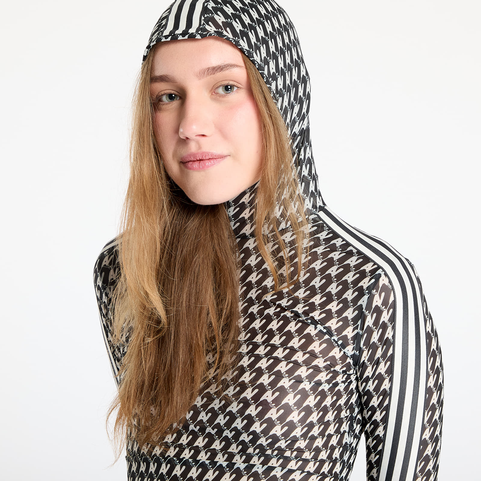Felsők adidas x Avavav Mesh Aop Top Black/ Black