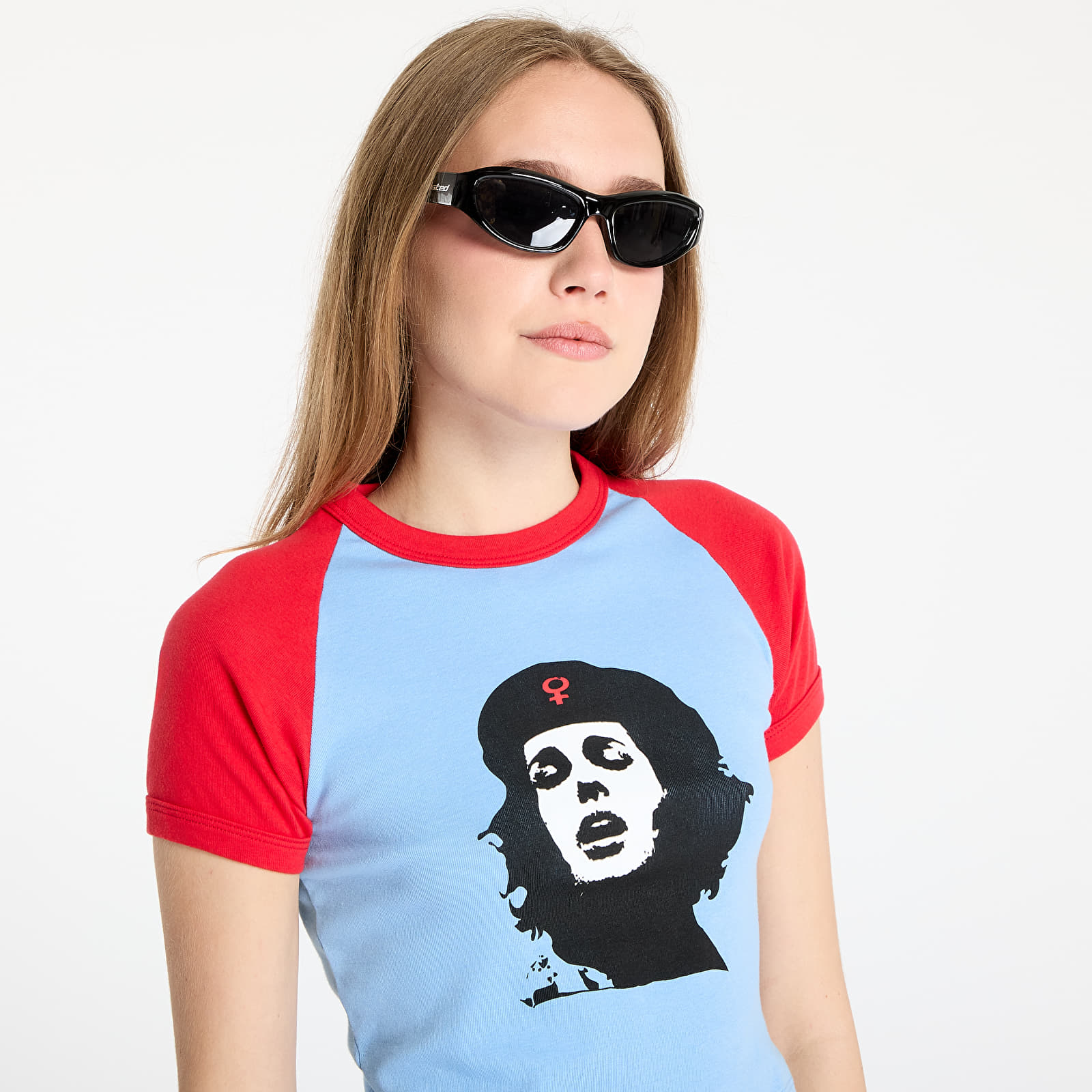 T-särgid PLEASURES She Raglan Baby Tee Blue/ Red