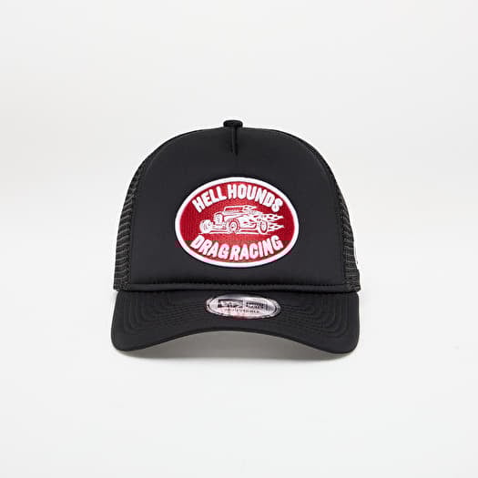 New Era Graphic Patch 9FORTY A-Frame Trucker Adjustable Cap Black