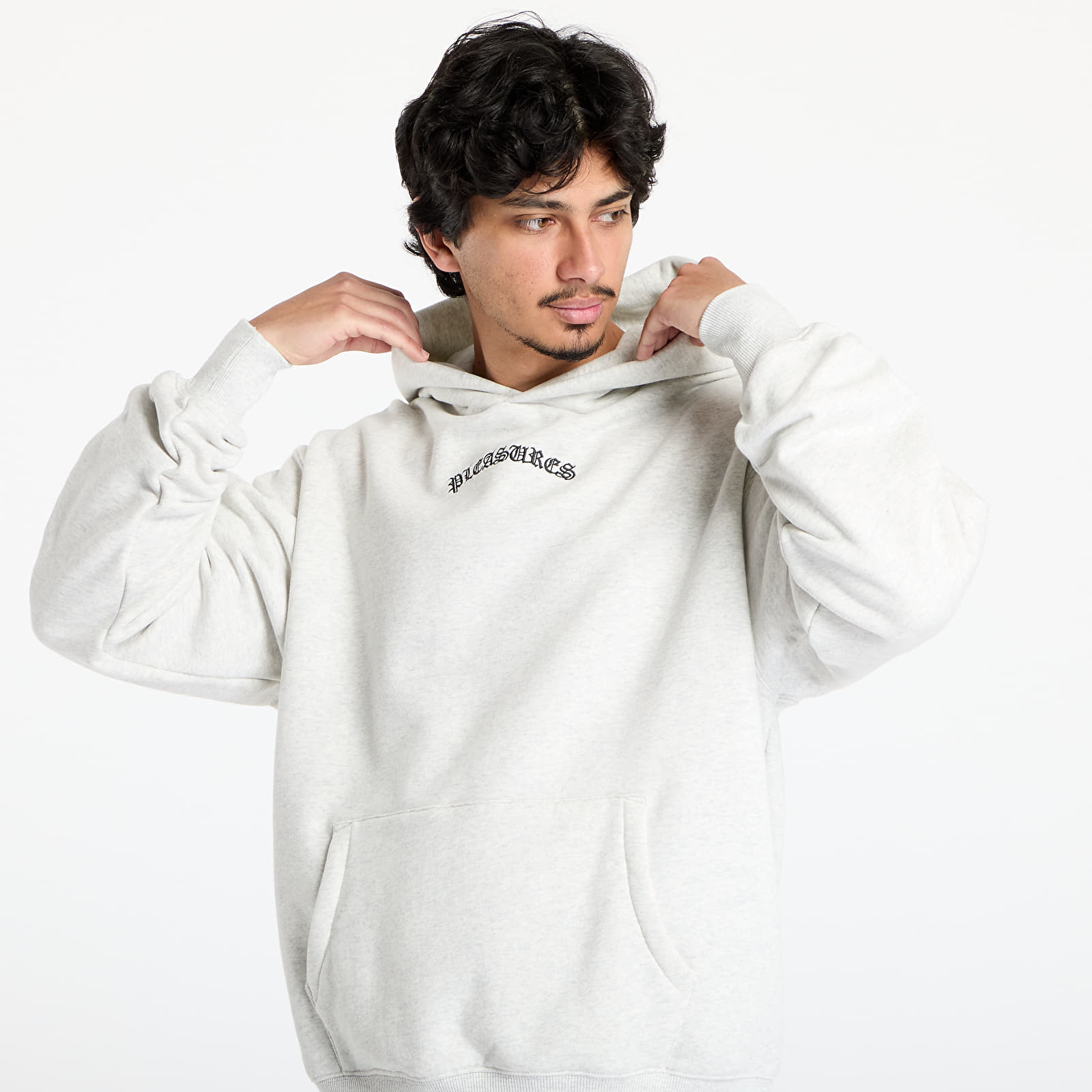 Mikinas ar kapuci un sporta krekli PLEASURES Neural Hoodie Grey Mélange