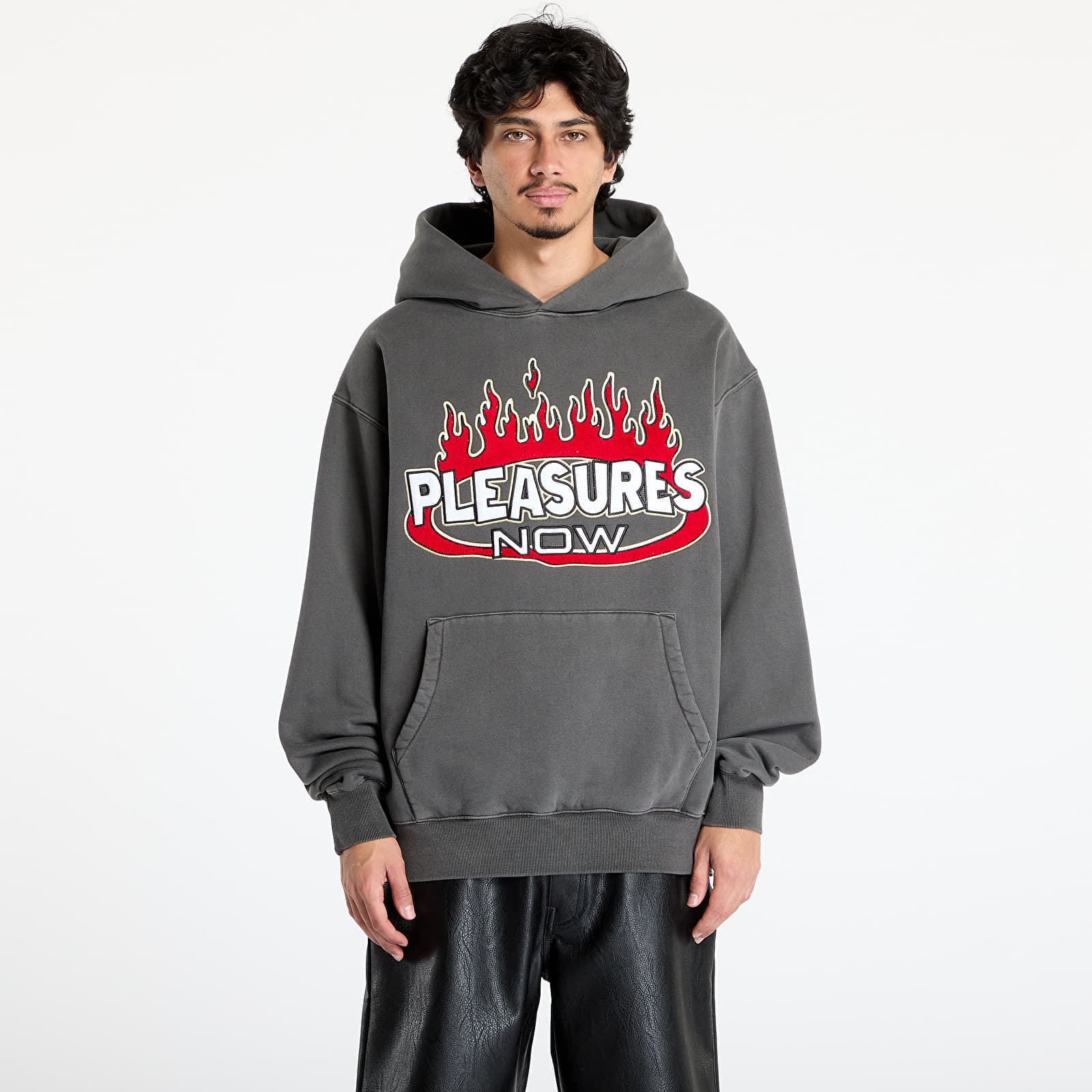 Sweatshirt PLEASURES Flame Hoodie Faded Black L