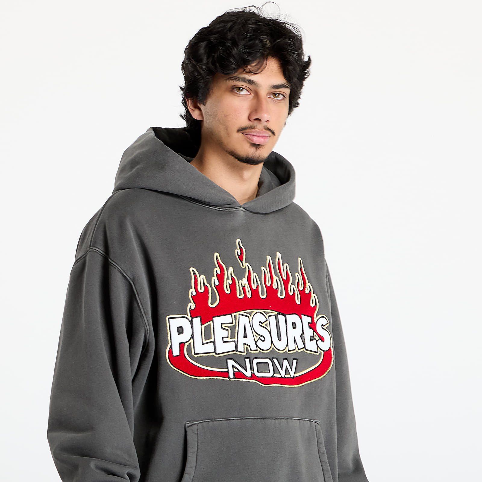 Sudaderas PLEASURES Flame Hoodie Faded Black