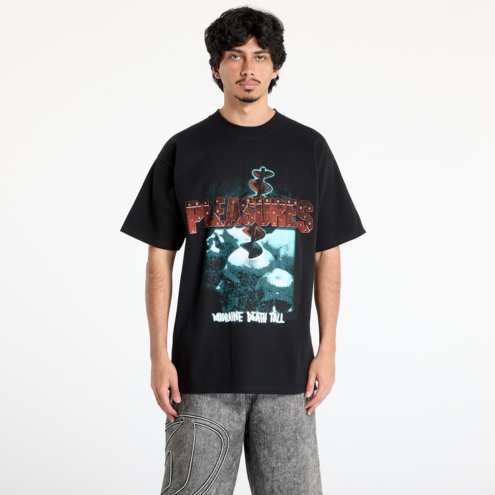 Maglietta PLEASURES Migraine T-Shirt Black Edge XL