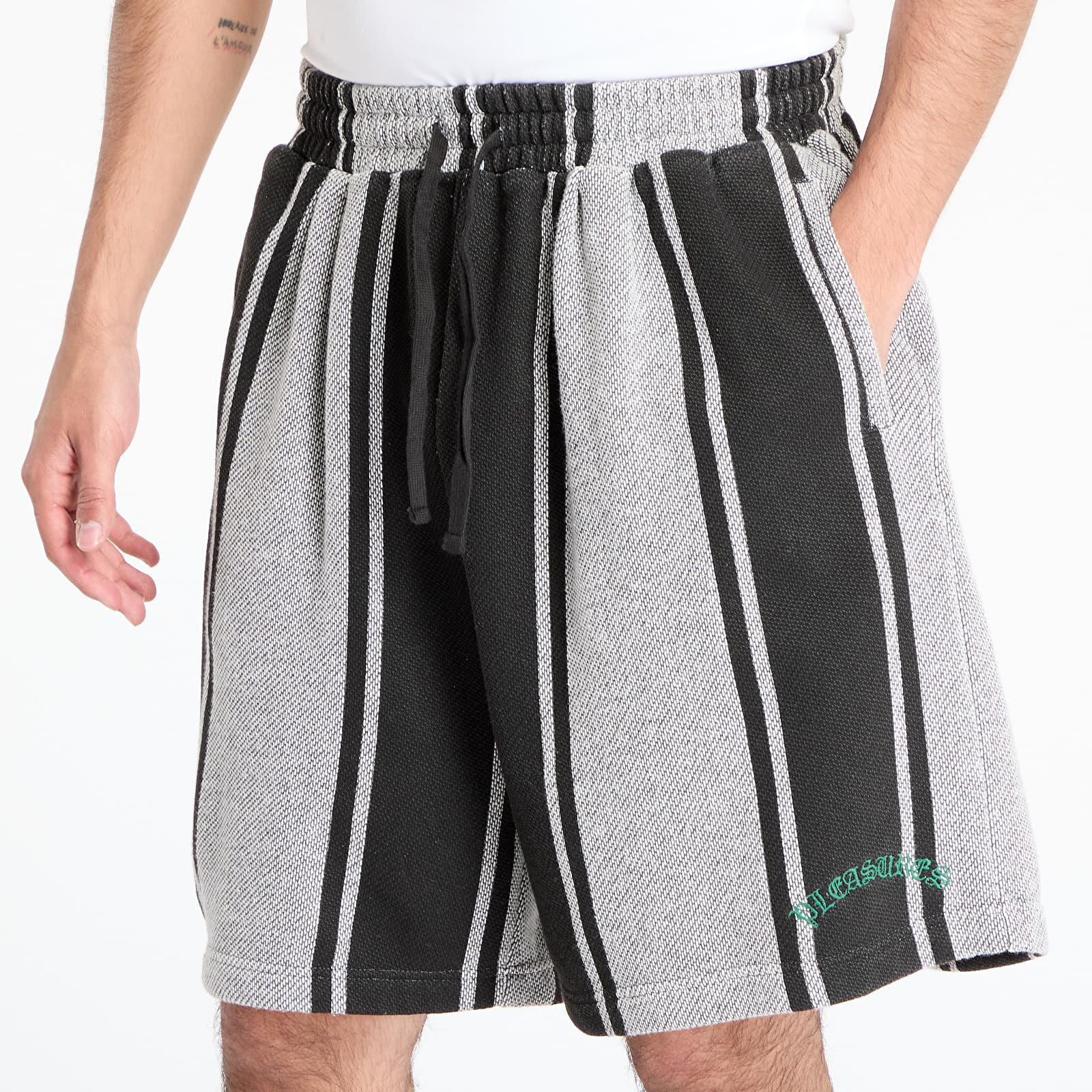 Pantalones cortos PLEASURES Rug Wide Shorts Black