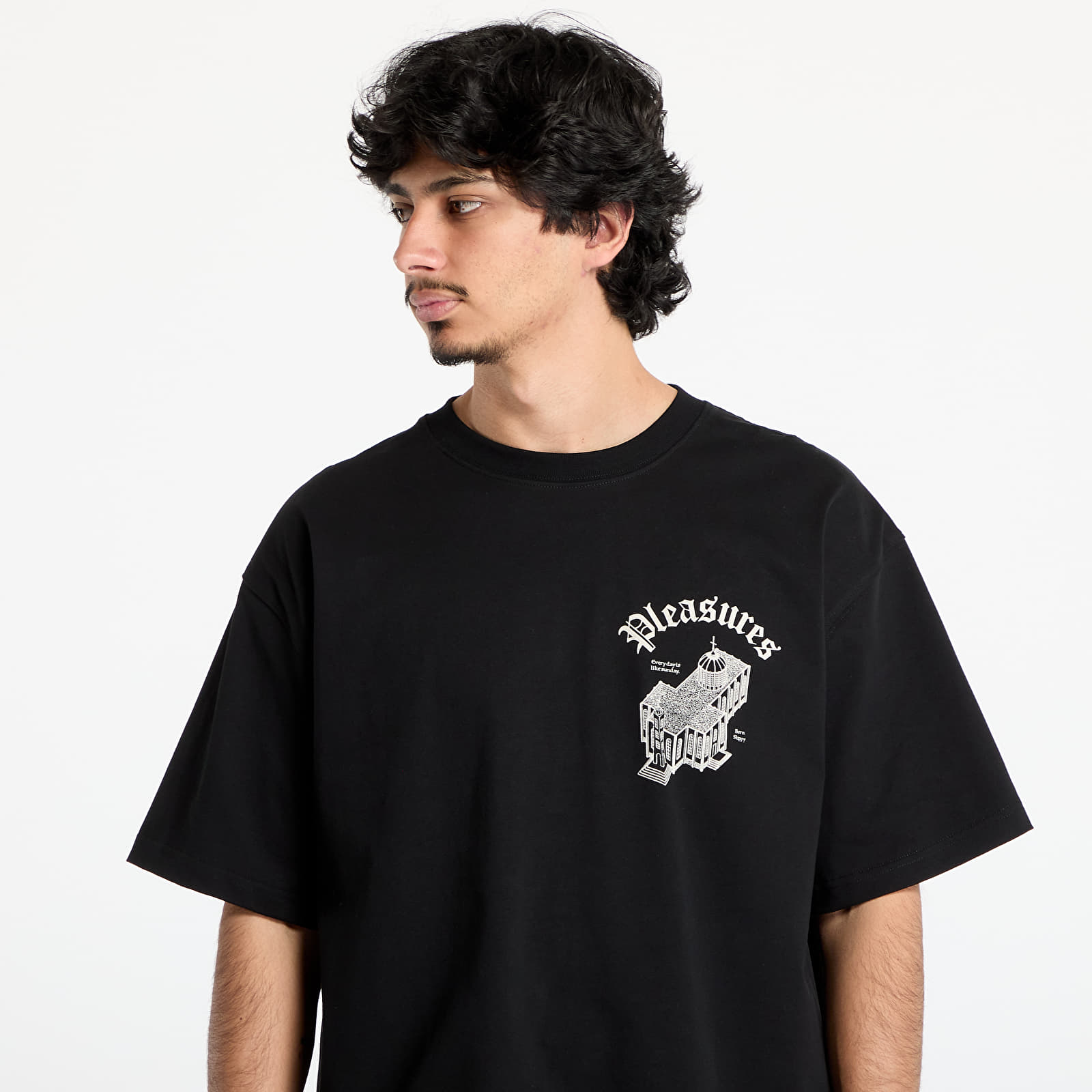 T-Shirts PLEASURES Chapel Heavyweight Shirt Black