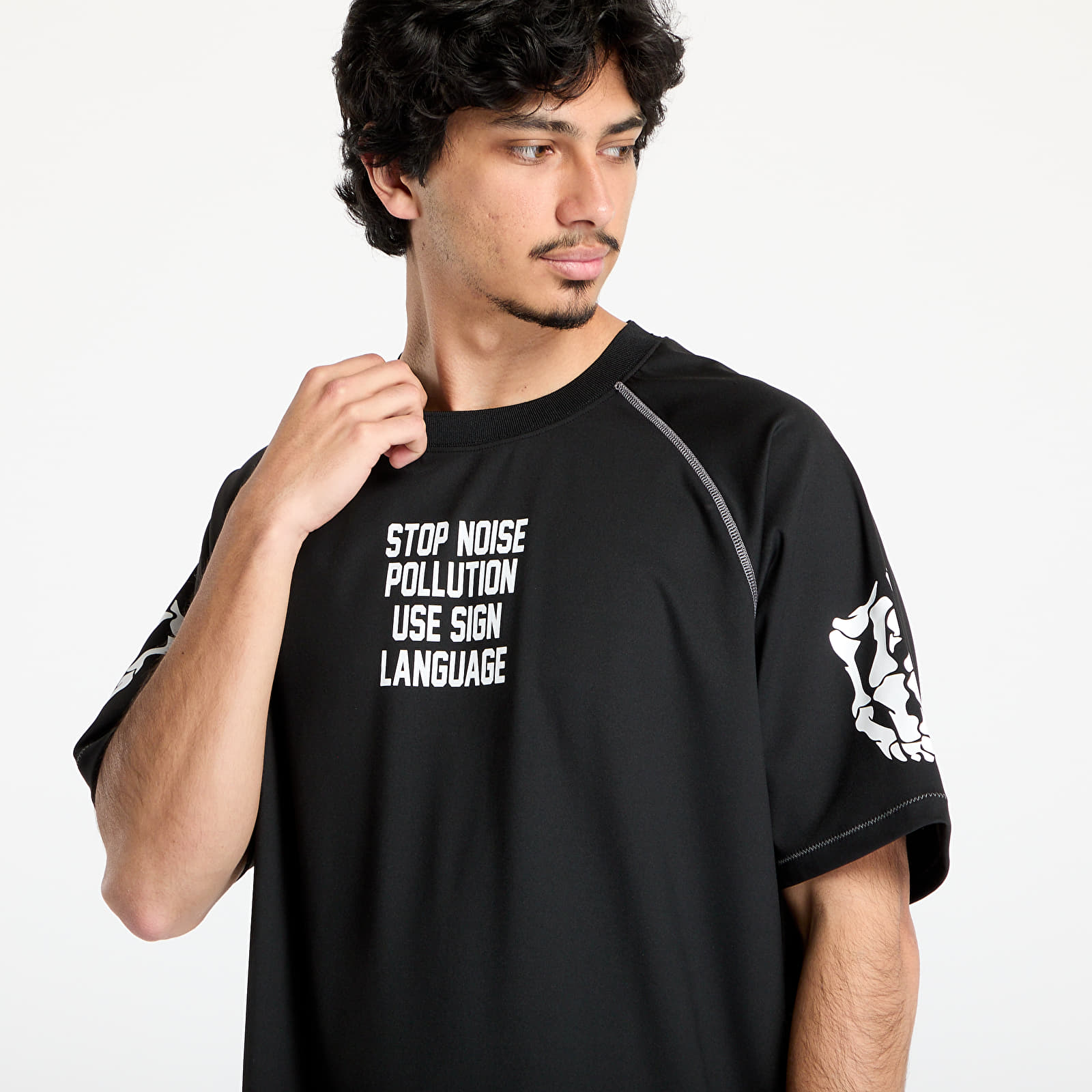 T-särgid PLEASURES Pollution Boxy Raglan Black