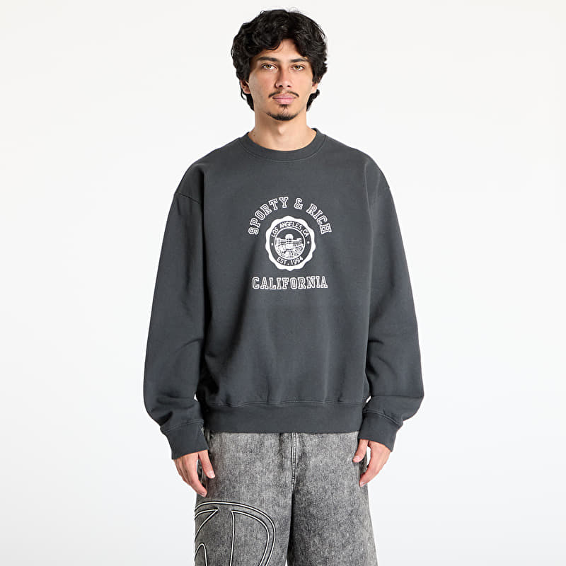 Sweatshirt Sporty & Rich California Emblem Crewneck Faded Black