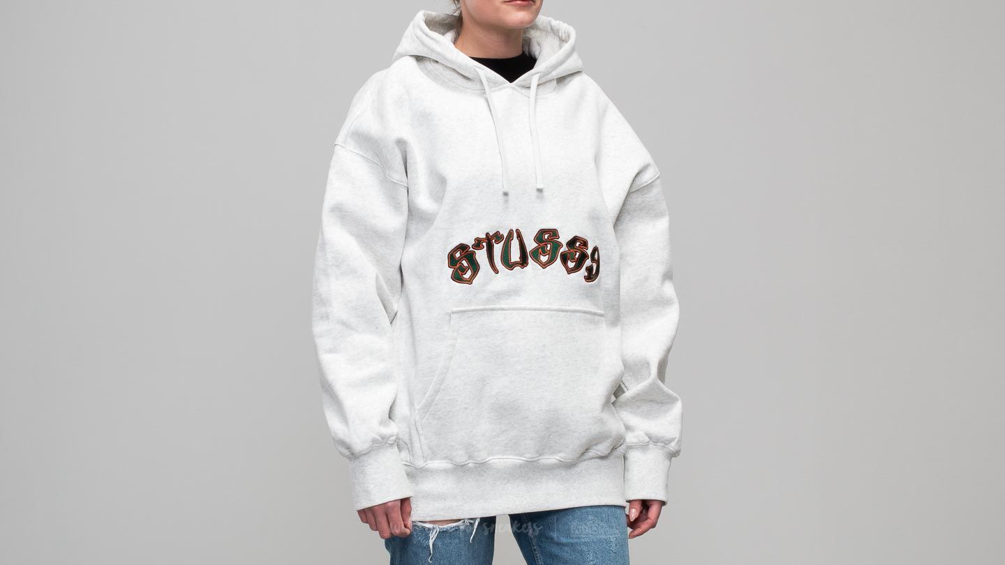 Hupparit ja collegepaidat Stüssy Lennox Oversized Hoodie White Heather
