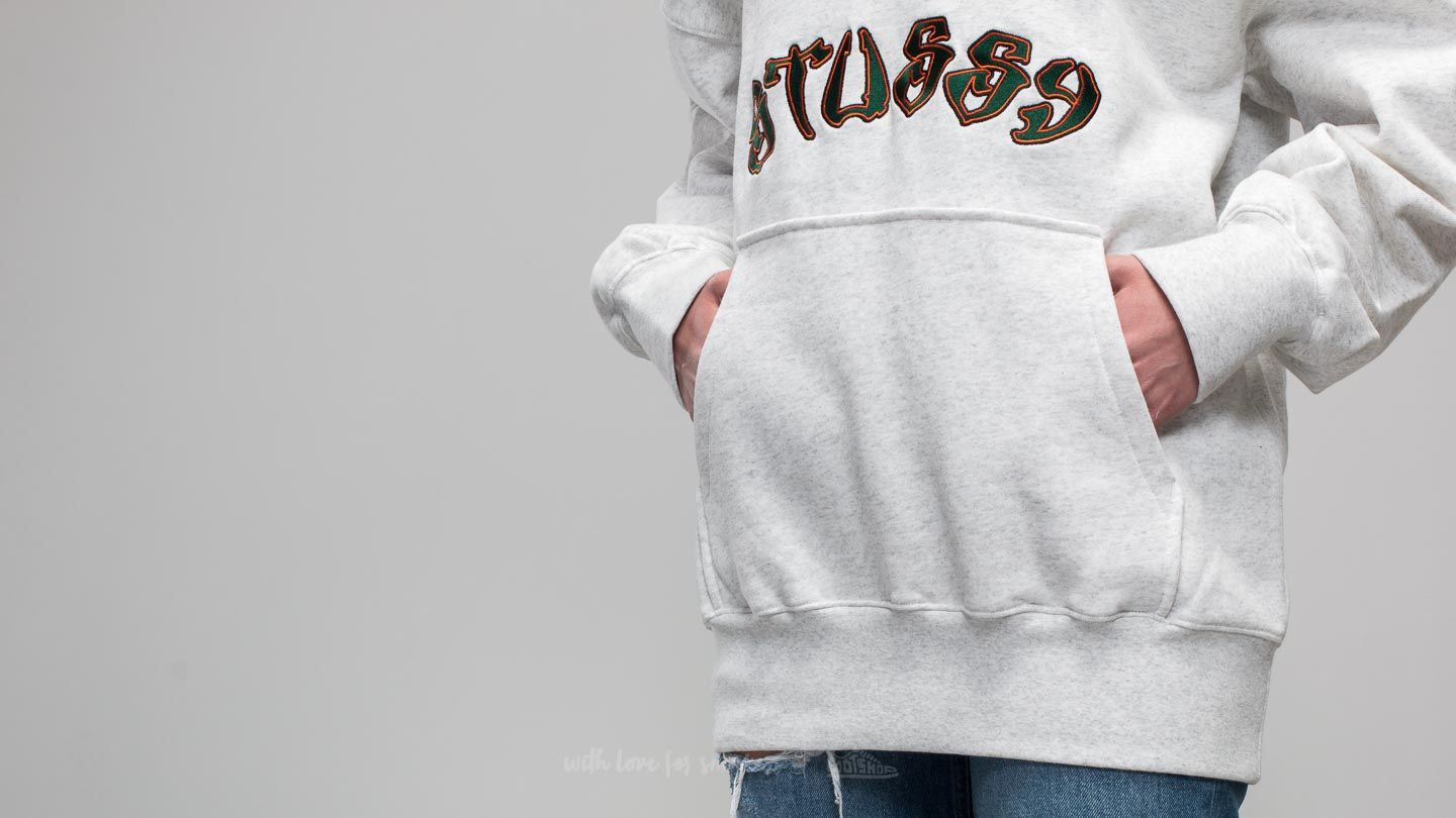 Hupparit ja collegepaidat Stüssy Lennox Oversized Hoodie White Heather
