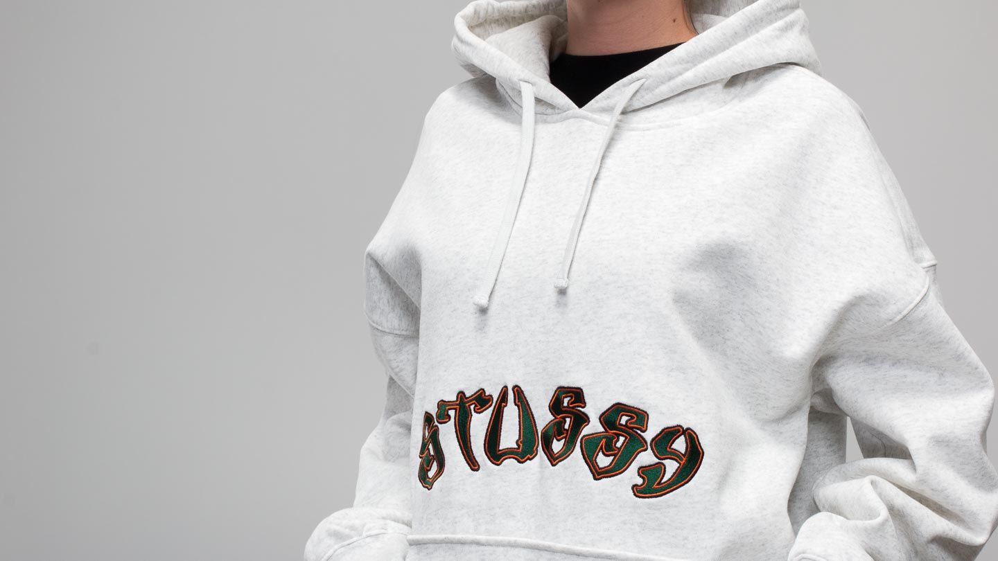 Hupparit ja collegepaidat Stüssy Lennox Oversized Hoodie White Heather
