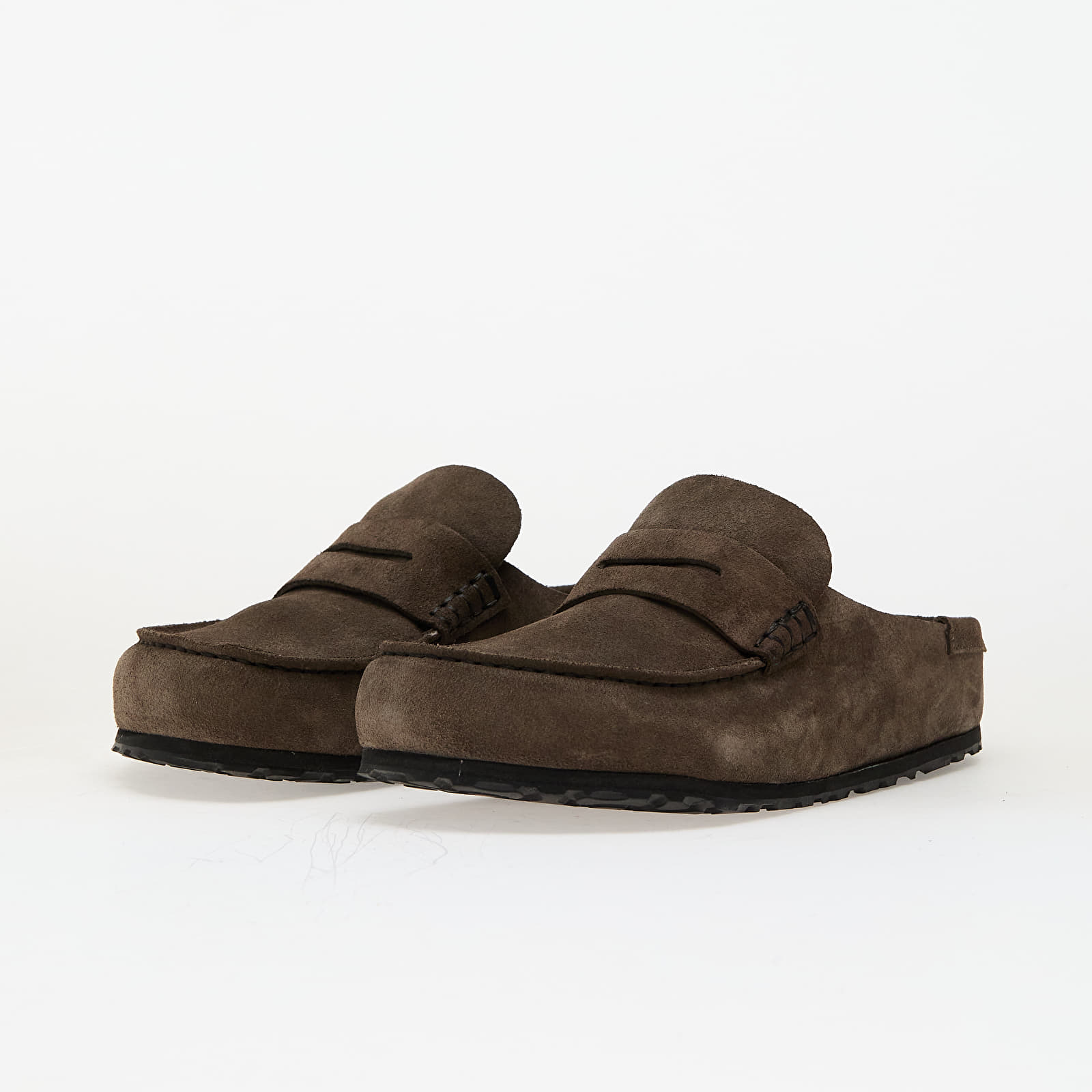 Meeste kingad Birkenstock Naples Wrapped Suede Leather Concrete Gray