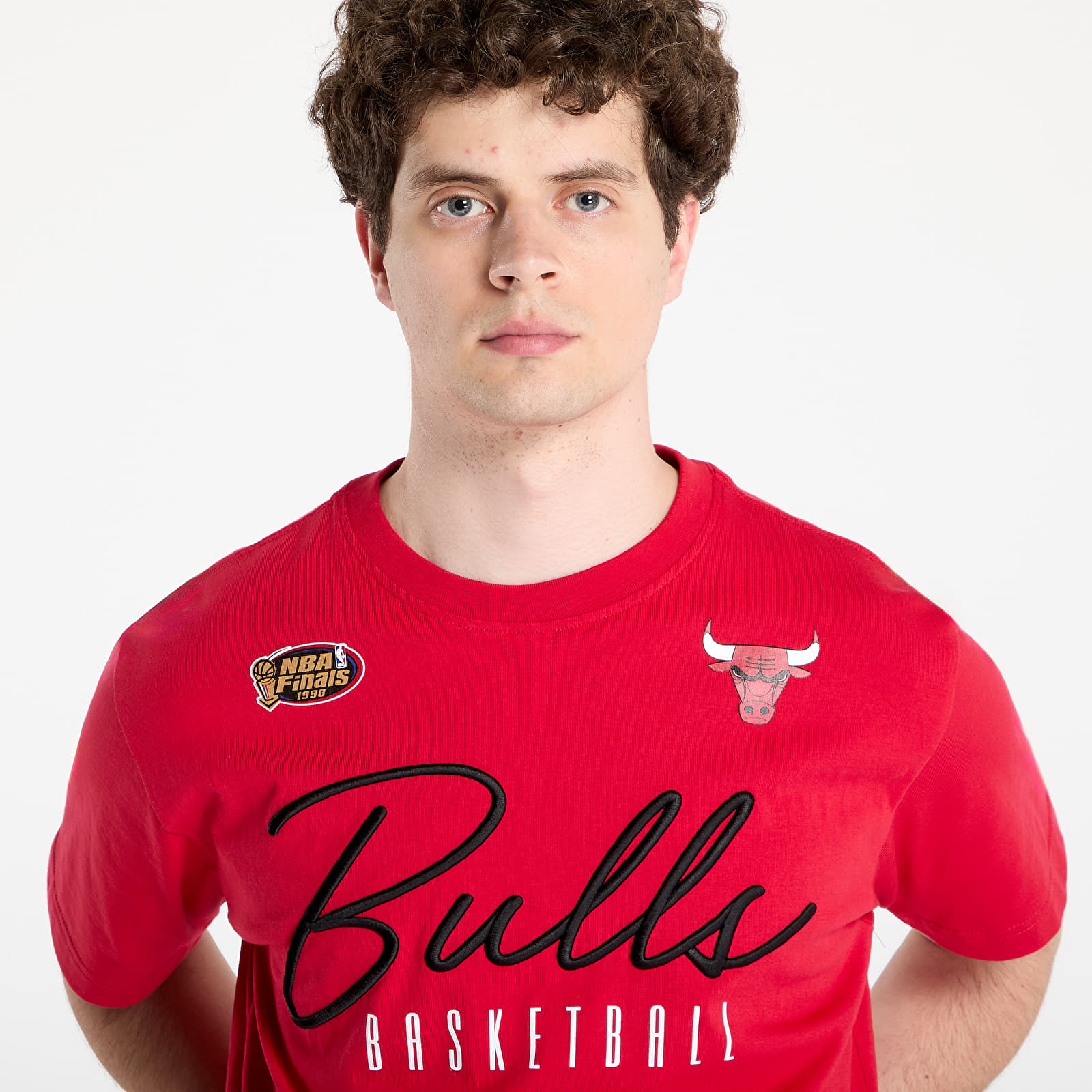 Men's T-shirts Mitchell & Ness NBA Training Day Premium Ss Tee Vintage Logo Bulls Scarlet
