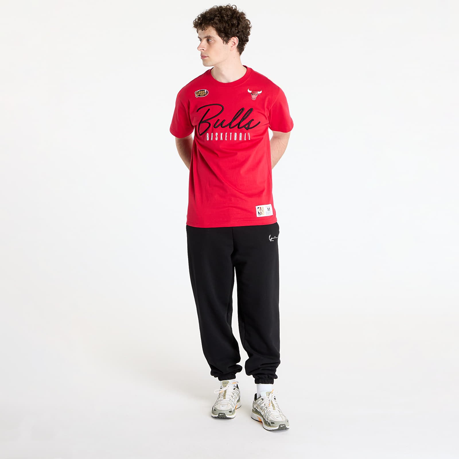 Men's T-shirts Mitchell & Ness NBA Training Day Premium Ss Tee Vintage Logo Bulls Scarlet
