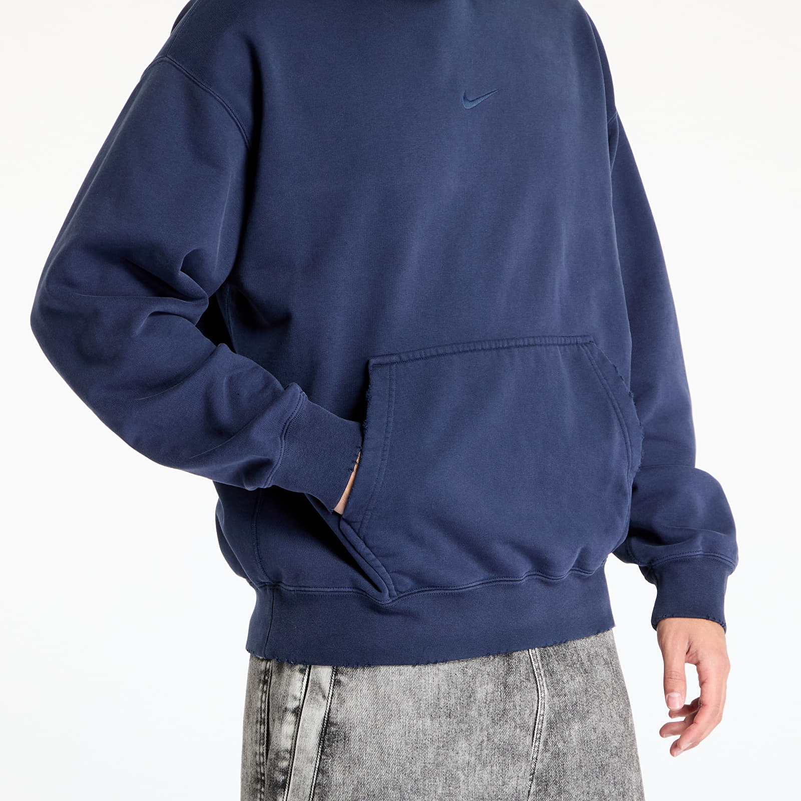 Mikiny Nike Solo Swoosh Men's French Terry Pullover Hoodie Obsidian/ Obsidian