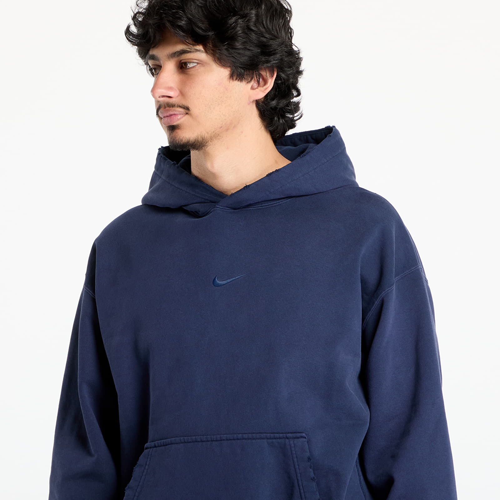 Mikiny Nike Solo Swoosh Men's French Terry Pullover Hoodie Obsidian/ Obsidian
