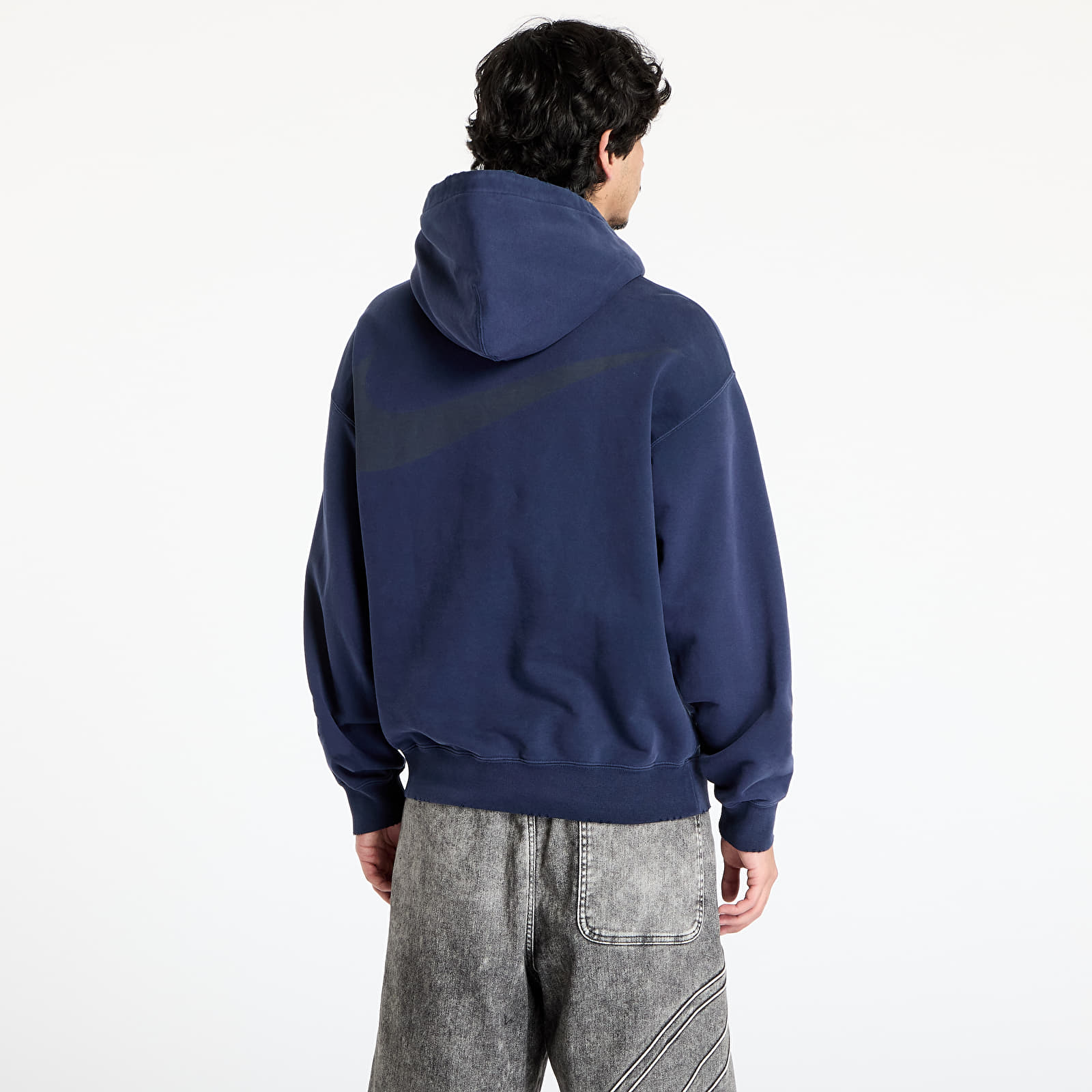 Mikiny Nike Solo Swoosh Men's French Terry Pullover Hoodie Obsidian/ Obsidian