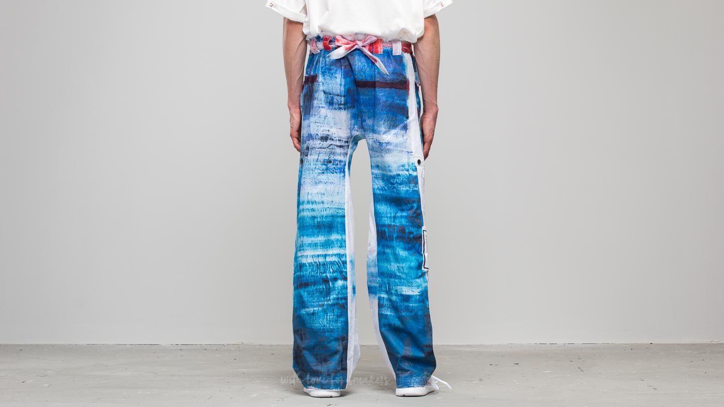 Панталони Footshop x Petra Ptáčková ZERO WASTE Wanna Go To Sea Painted Pants Blue/ White