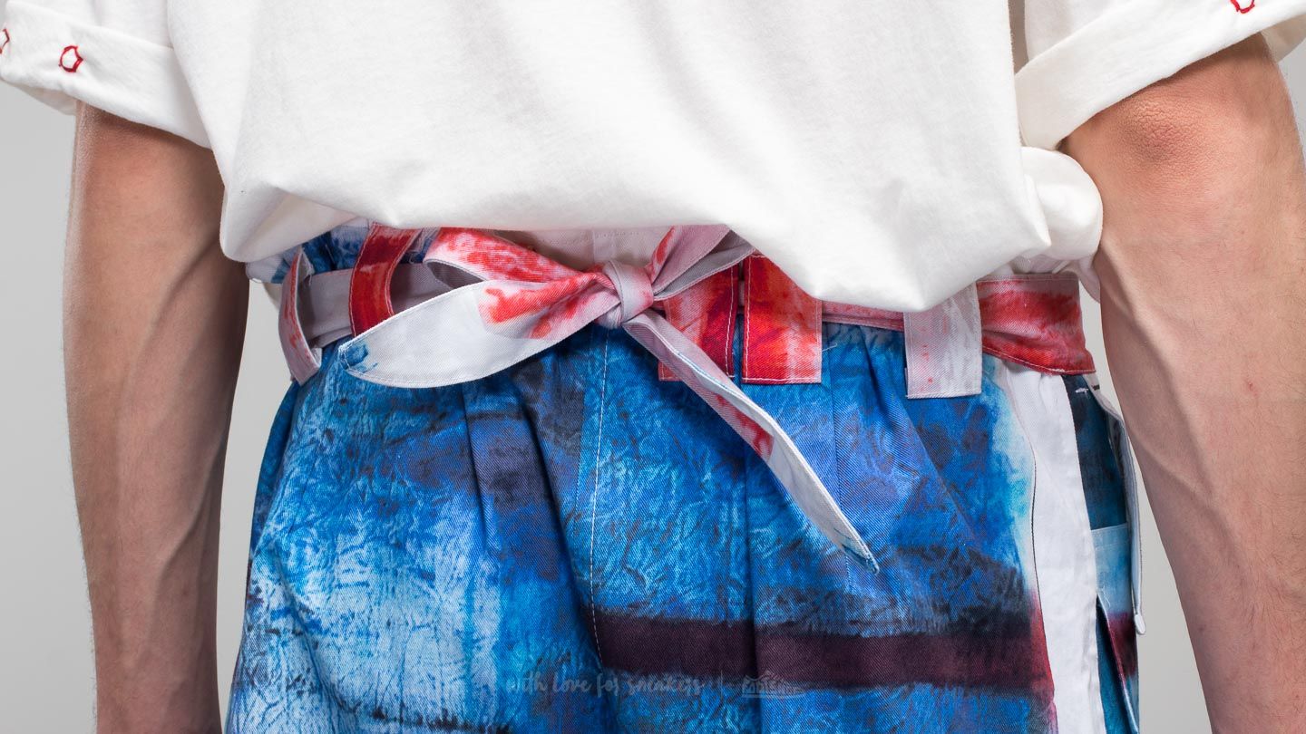 Панталони Footshop x Petra Ptáčková ZERO WASTE Wanna Go To Sea Painted Pants Blue/ White