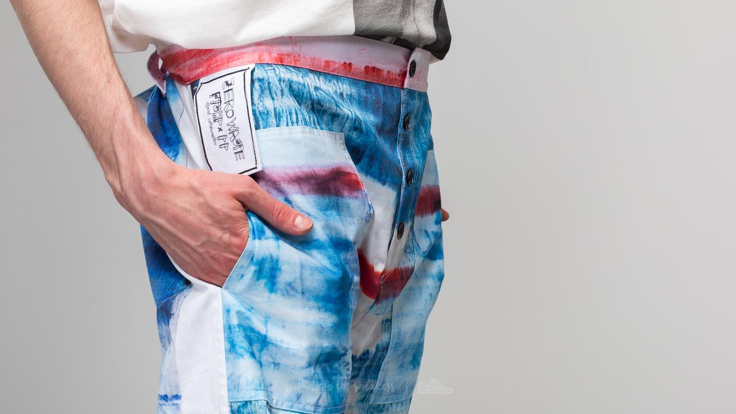 Панталони Footshop x Petra Ptáčková ZERO WASTE Wanna Go To Sea Painted Pants Blue/ White