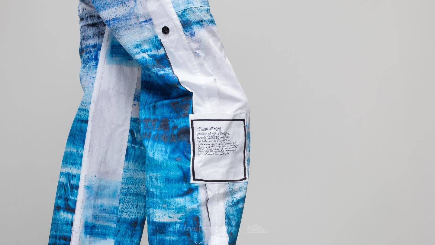 Панталони Footshop x Petra Ptáčková ZERO WASTE Wanna Go To Sea Painted Pants Blue/ White