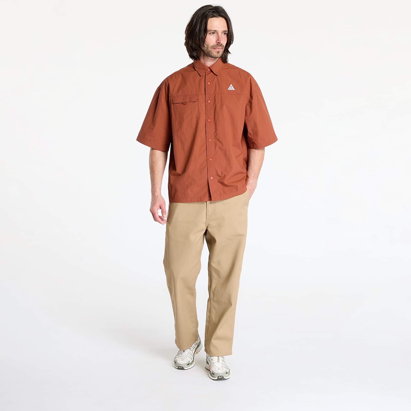 Shirts Nike ACG "Orb Weaver" UV Repel Short-Sleeve Shirt Cinnamon/ Picante Red/ Summit White
