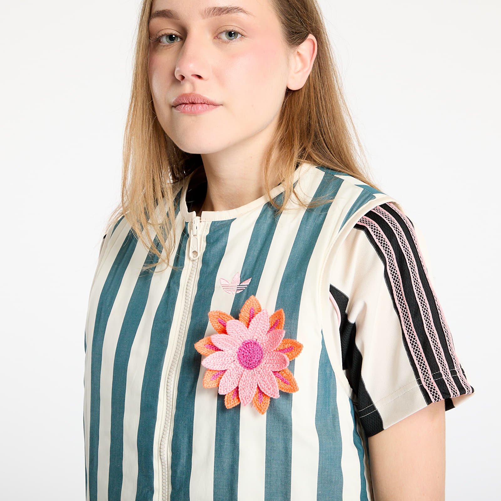 Mellények adidas Originals Summer Glow Reversible Vest Wonder White/ Tech Green