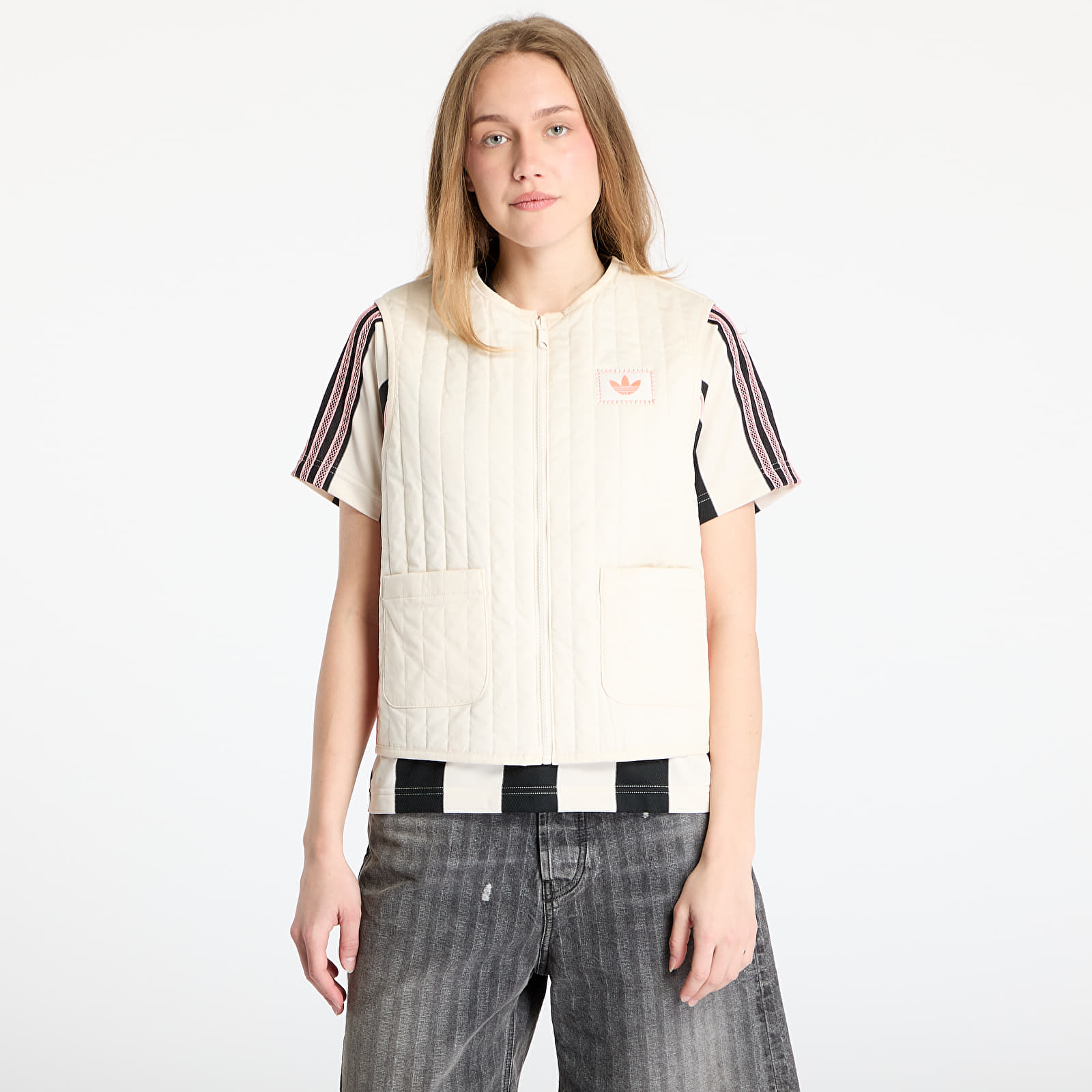 Mellények adidas Originals Summer Glow Reversible Vest Wonder White/ Tech Green
