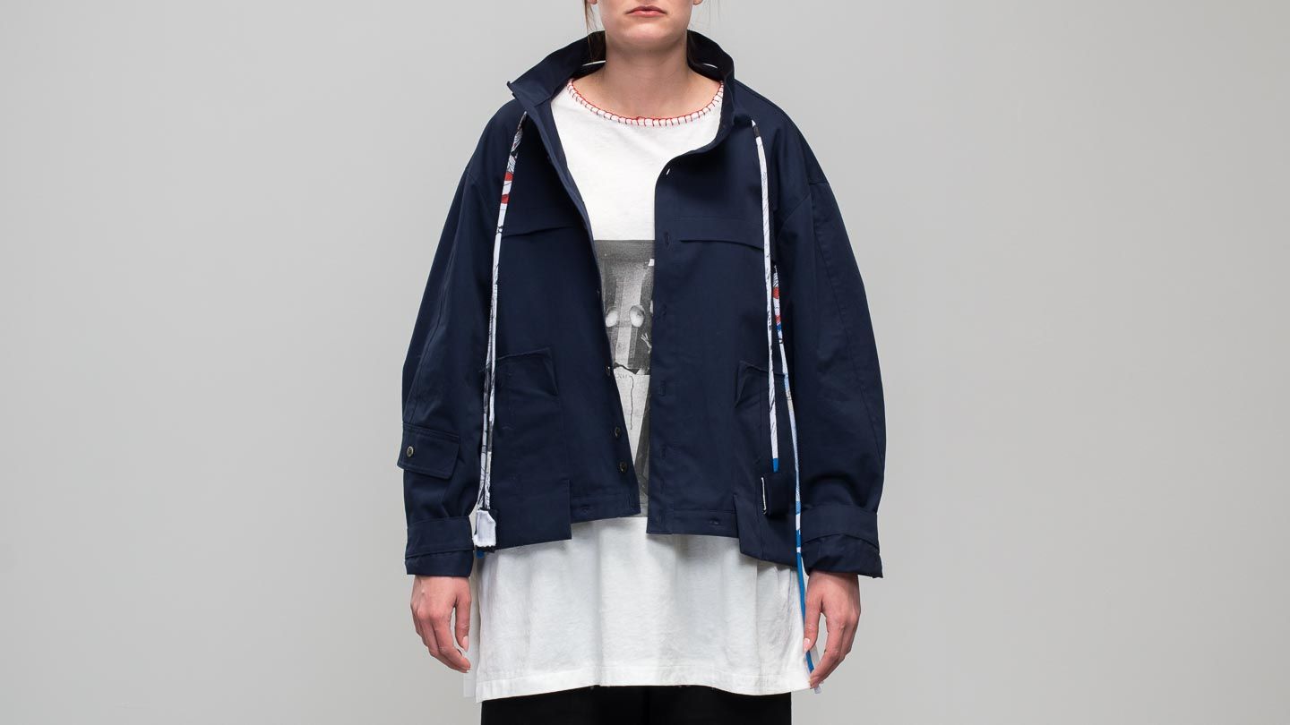Bundy a kabáty Footshop x Petra Ptáčková ZERO WASTE Out Of Box Adjustable Coat Navy