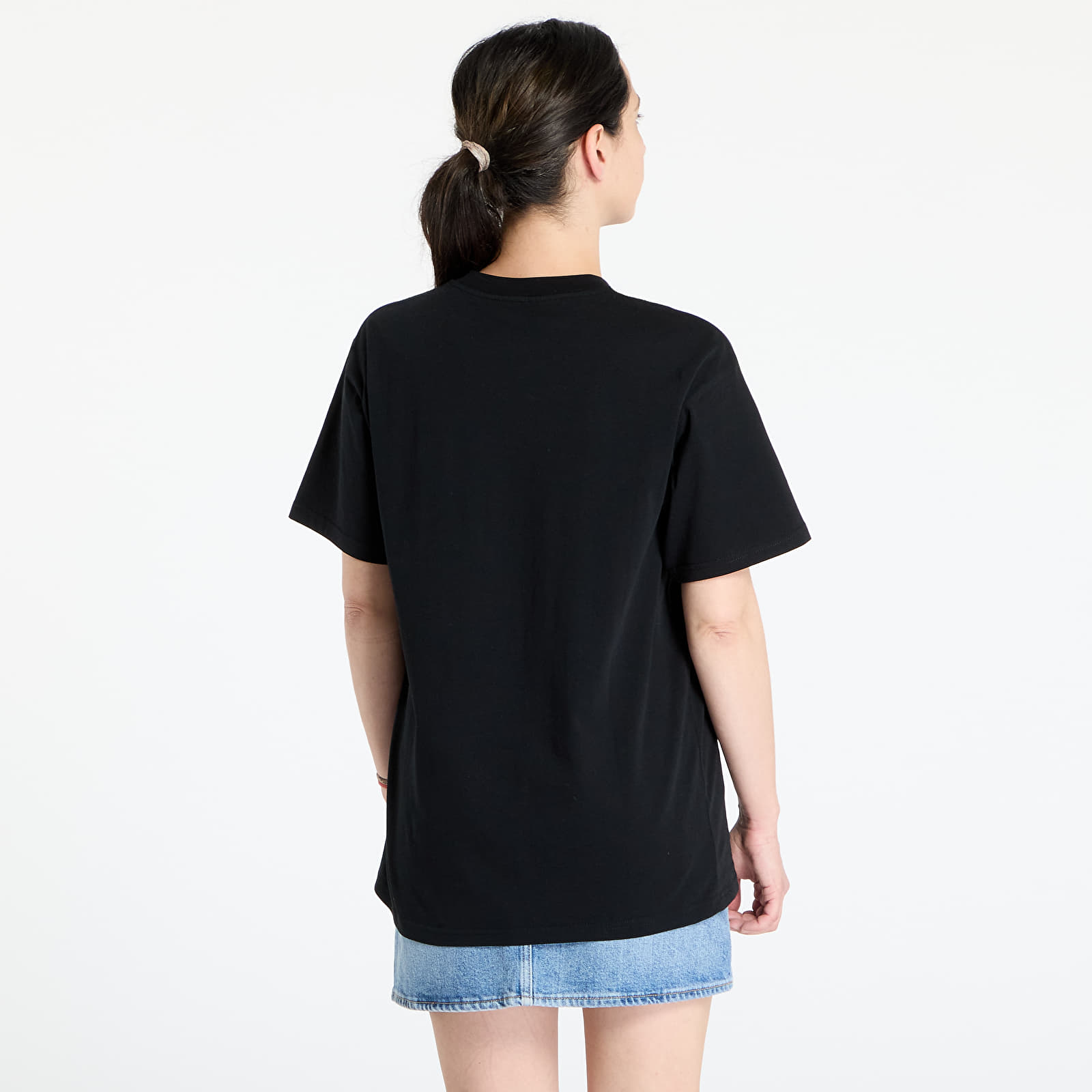 Koszulki Carhartt WIP S/S Script Embroidery T-Shirt Black/ White
