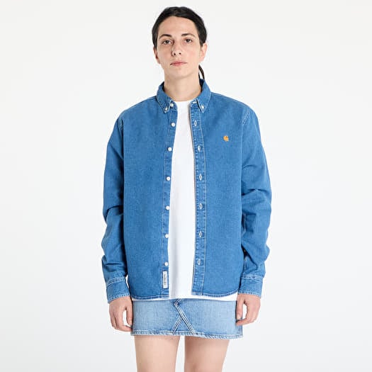 Košile Carhartt WIP L/S Weldon Shirt Blue