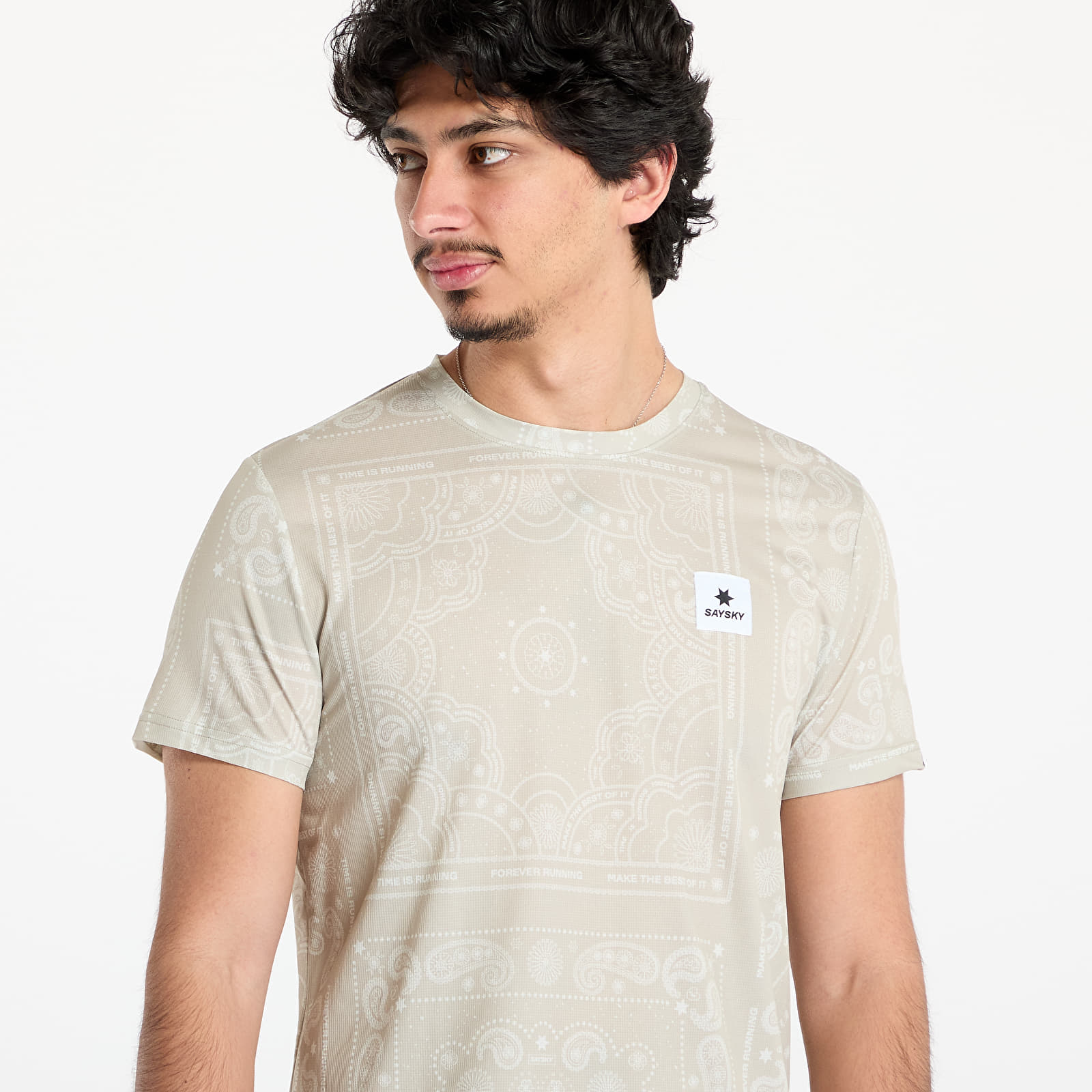 Pólók SAYSKY Paisley Combat T-shirt Beige Paisley AOP