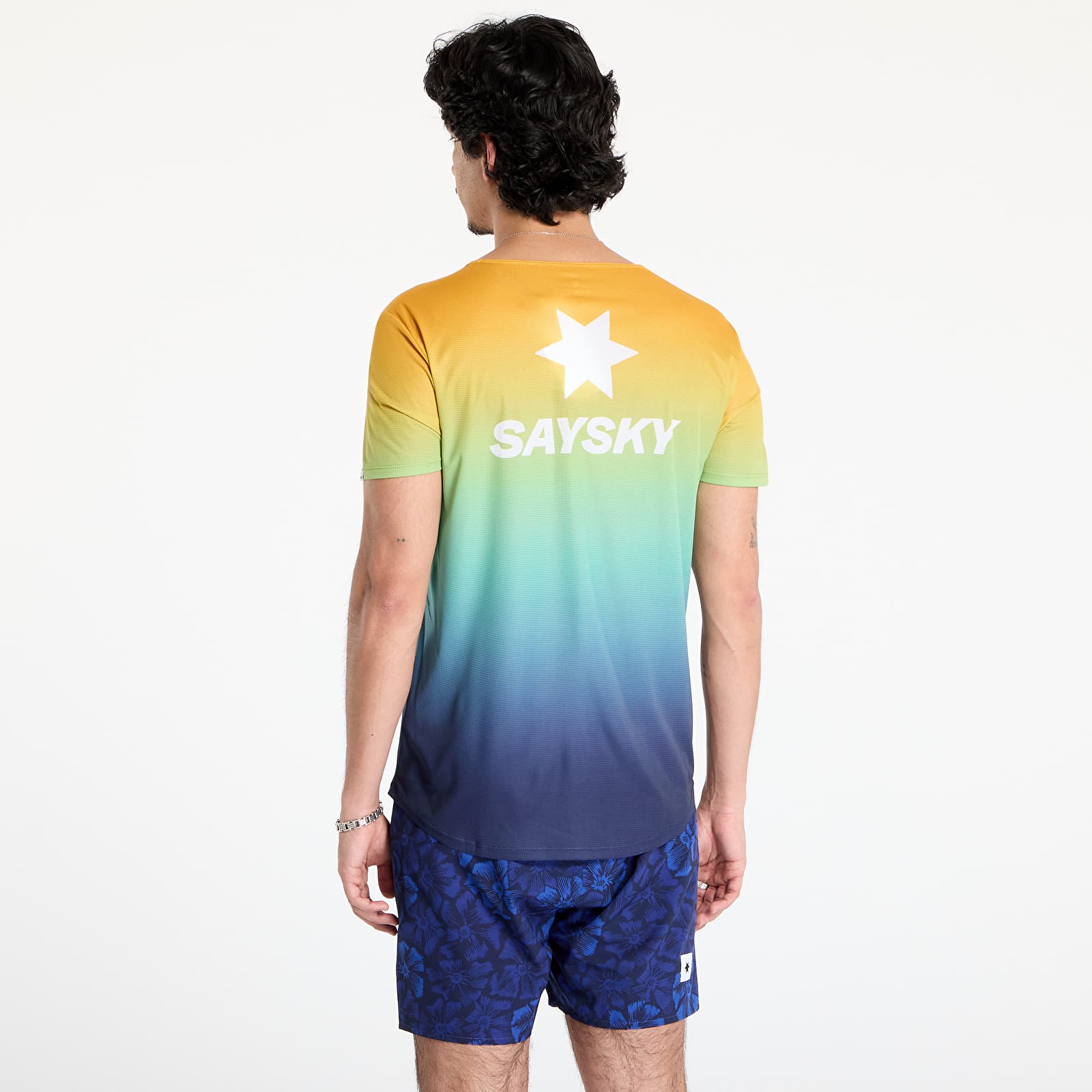 Pólók SAYSKY Drip Dye Flow T-Shirt Blue Aop