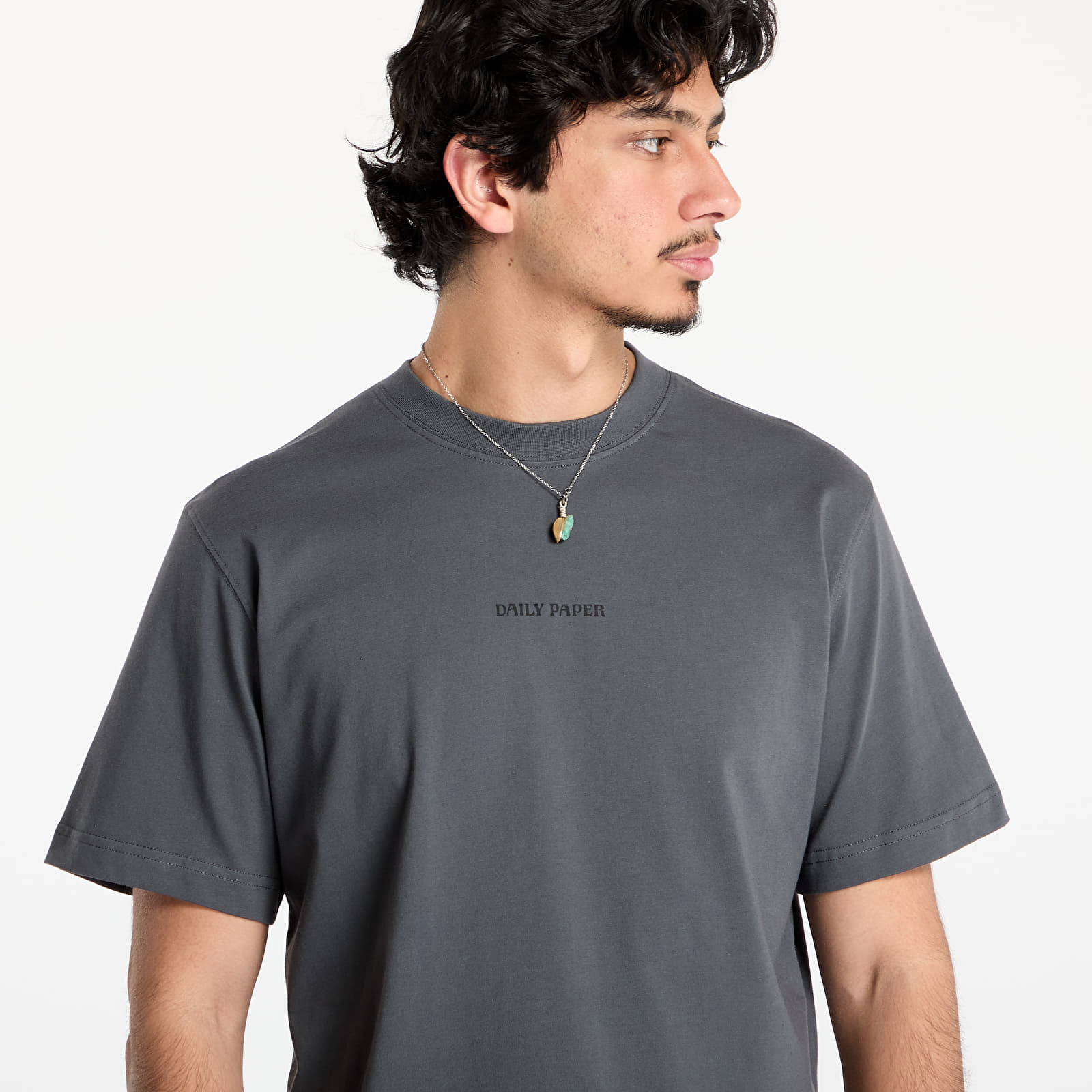 Pólók Daily Paper Tin Lid T-Shirt UNISEX Black Oyster