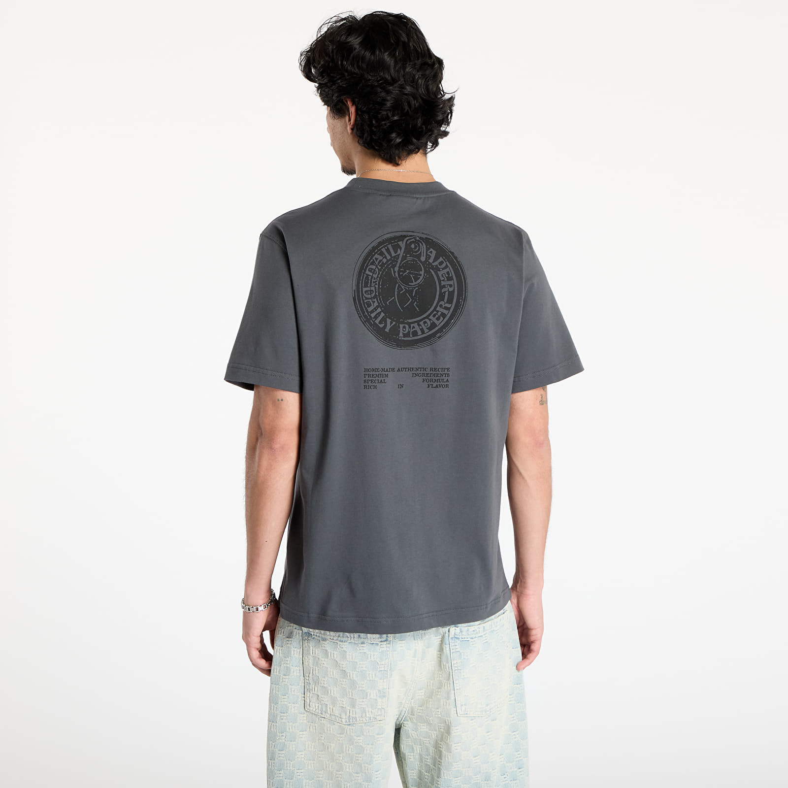 Pólók Daily Paper Tin Lid T-Shirt UNISEX Black Oyster
