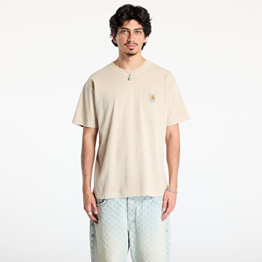 Marškinėliai Carhartt WIP Short Sleeve Nelson T-Shirt UNISEX Fleur De Sel Garment Dyed