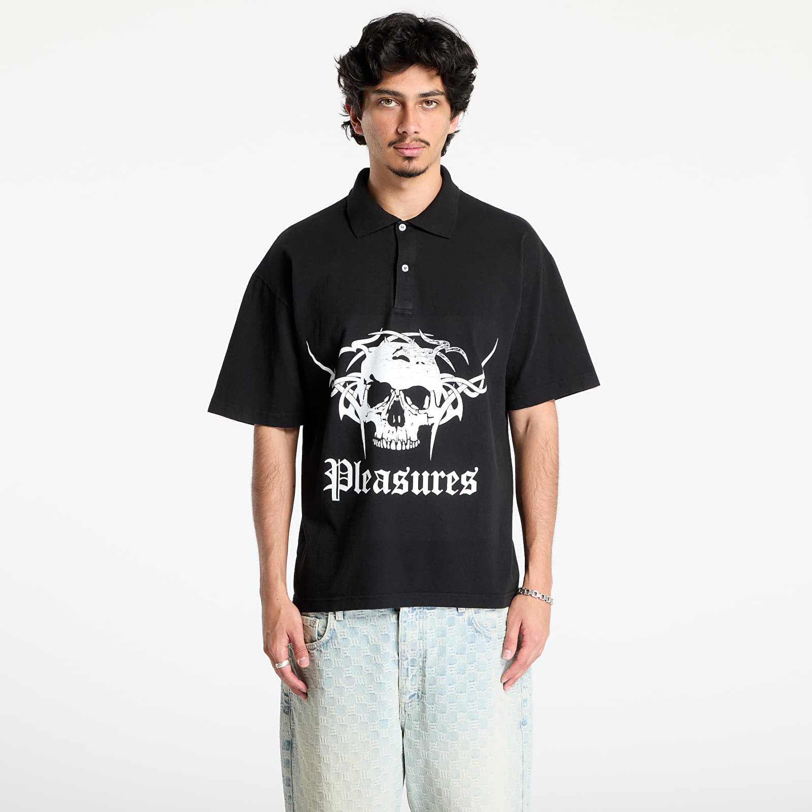 Tricou PLEASURES Tradition Polo Shirt Black S