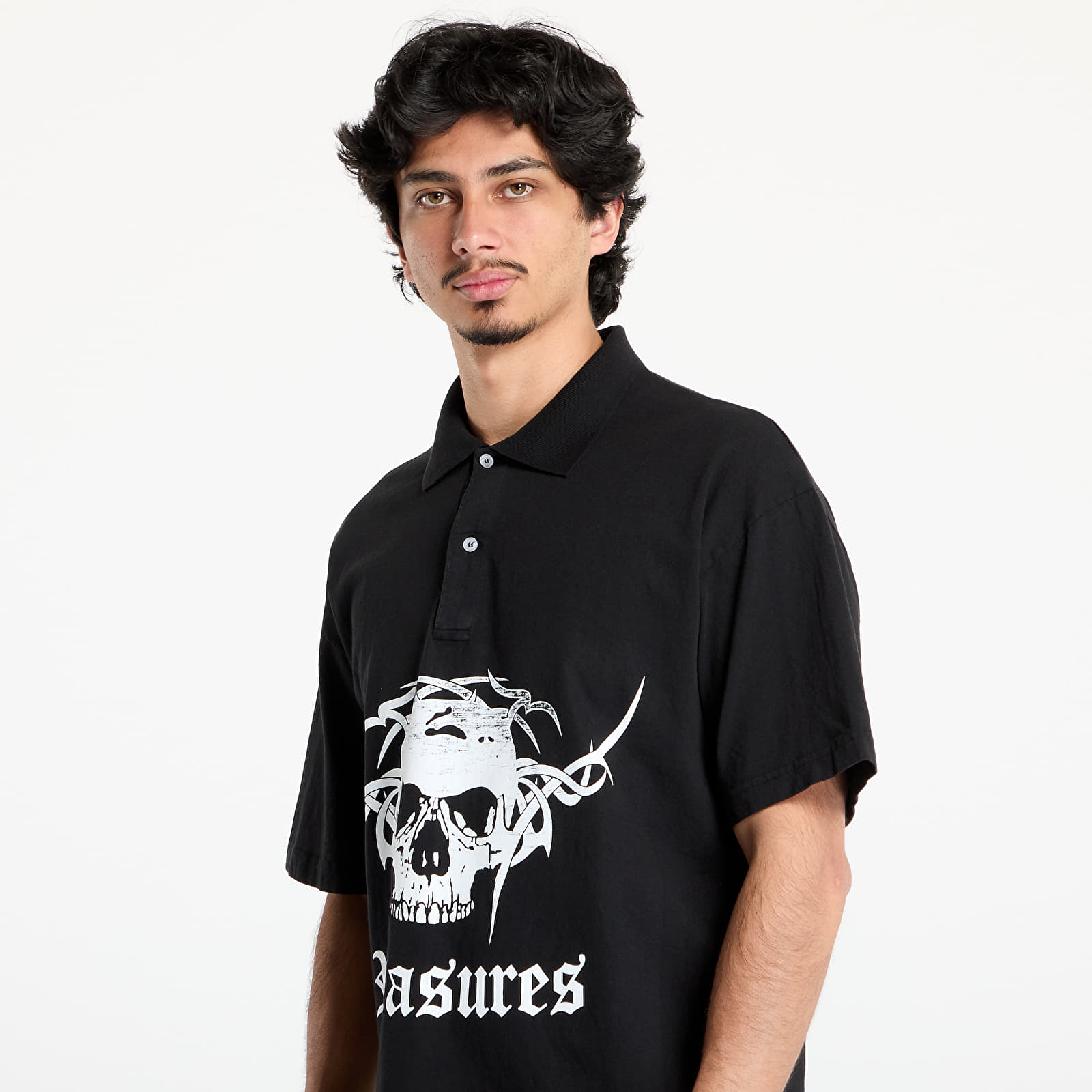T-Shirts PLEASURES Tradition Polo Shirt Black