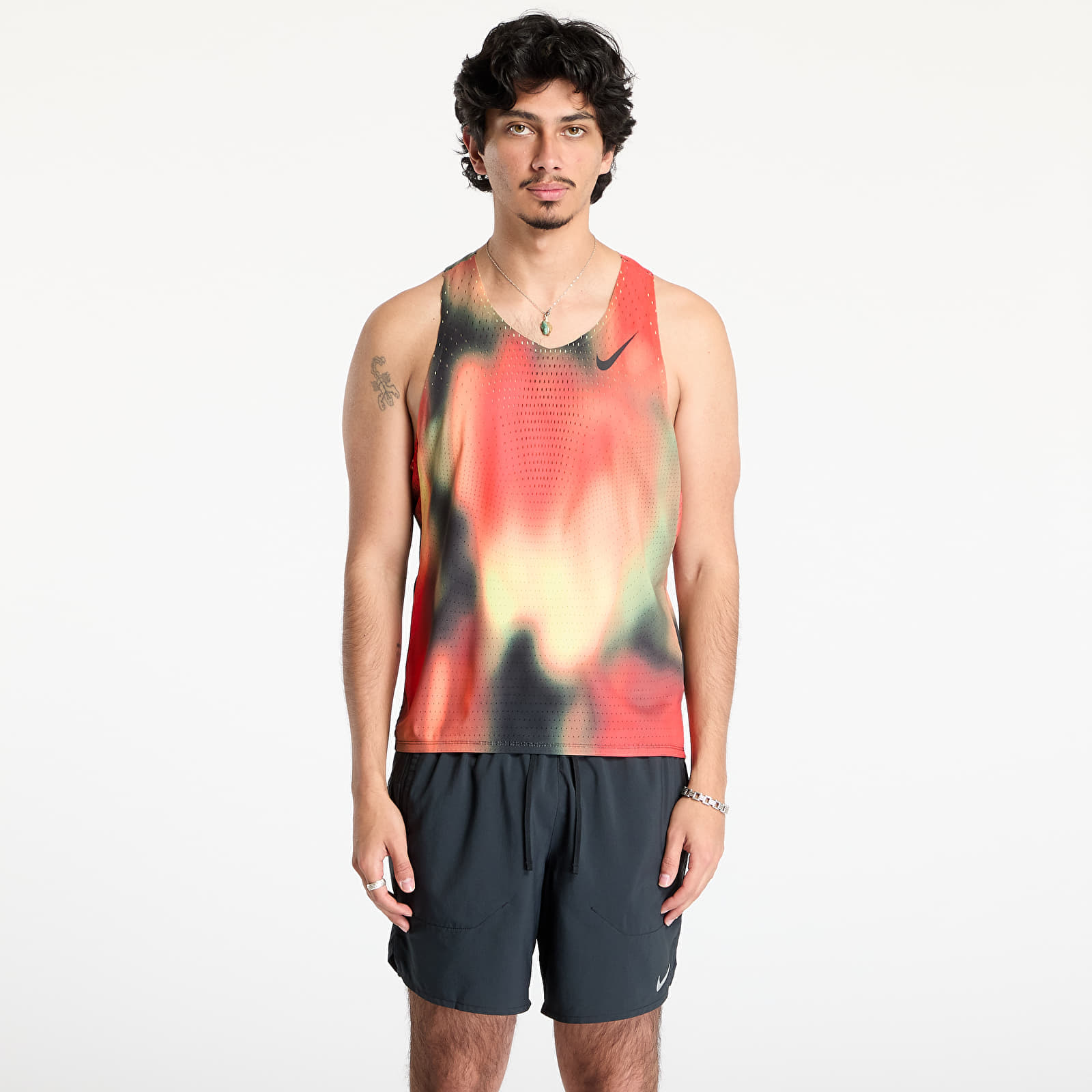 Nike AeroSwift Elite Entry Men's Dri-FIT ADV Running Tank Top Lt Lemon Twist/ Lt Crimson/ Black/ Black S
