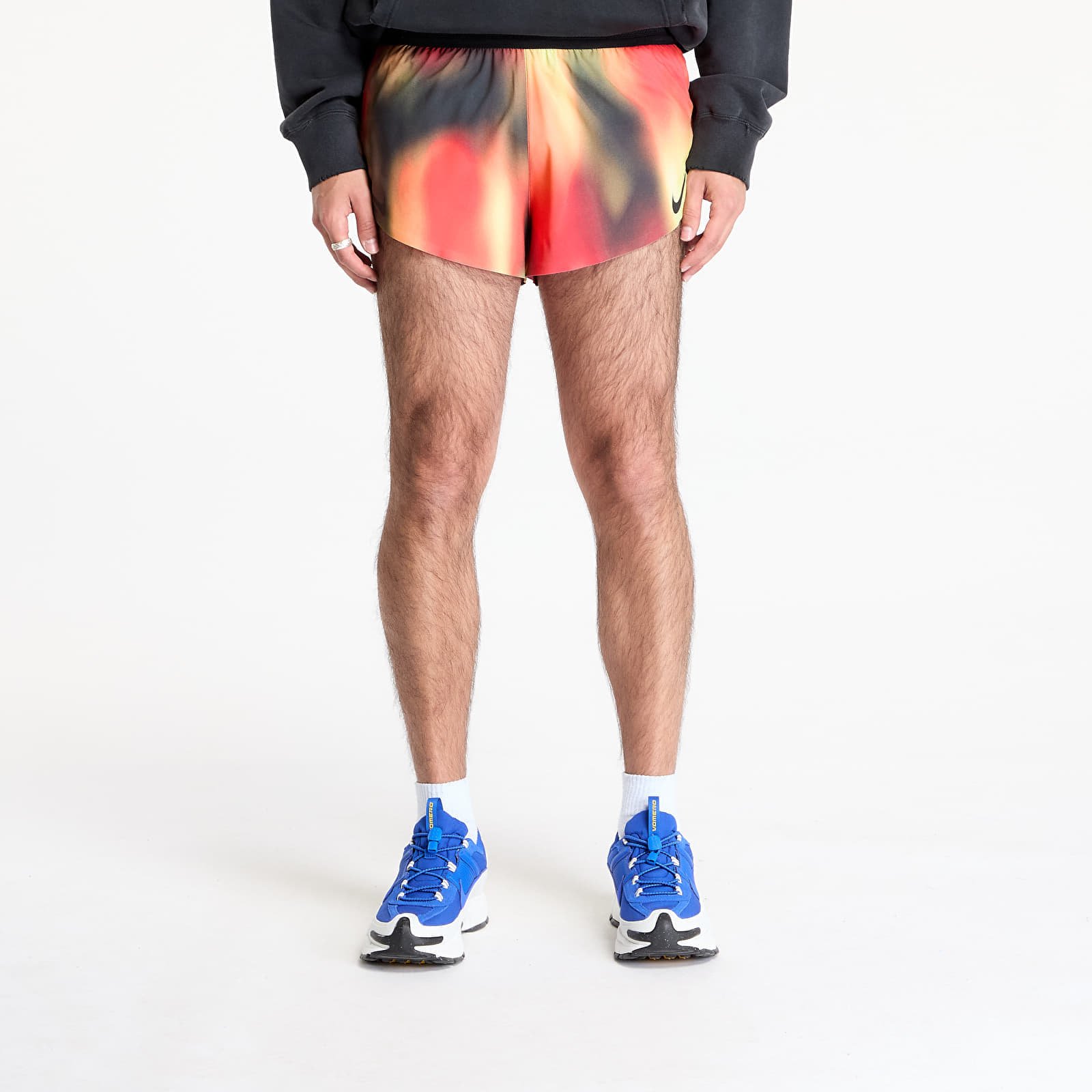 Sort Nike AeroSwift Elite Entry Men's Dri-FIT ADV Running Shorts Lt Lemon Twist/ Lt Crimson/ Black/ Black L