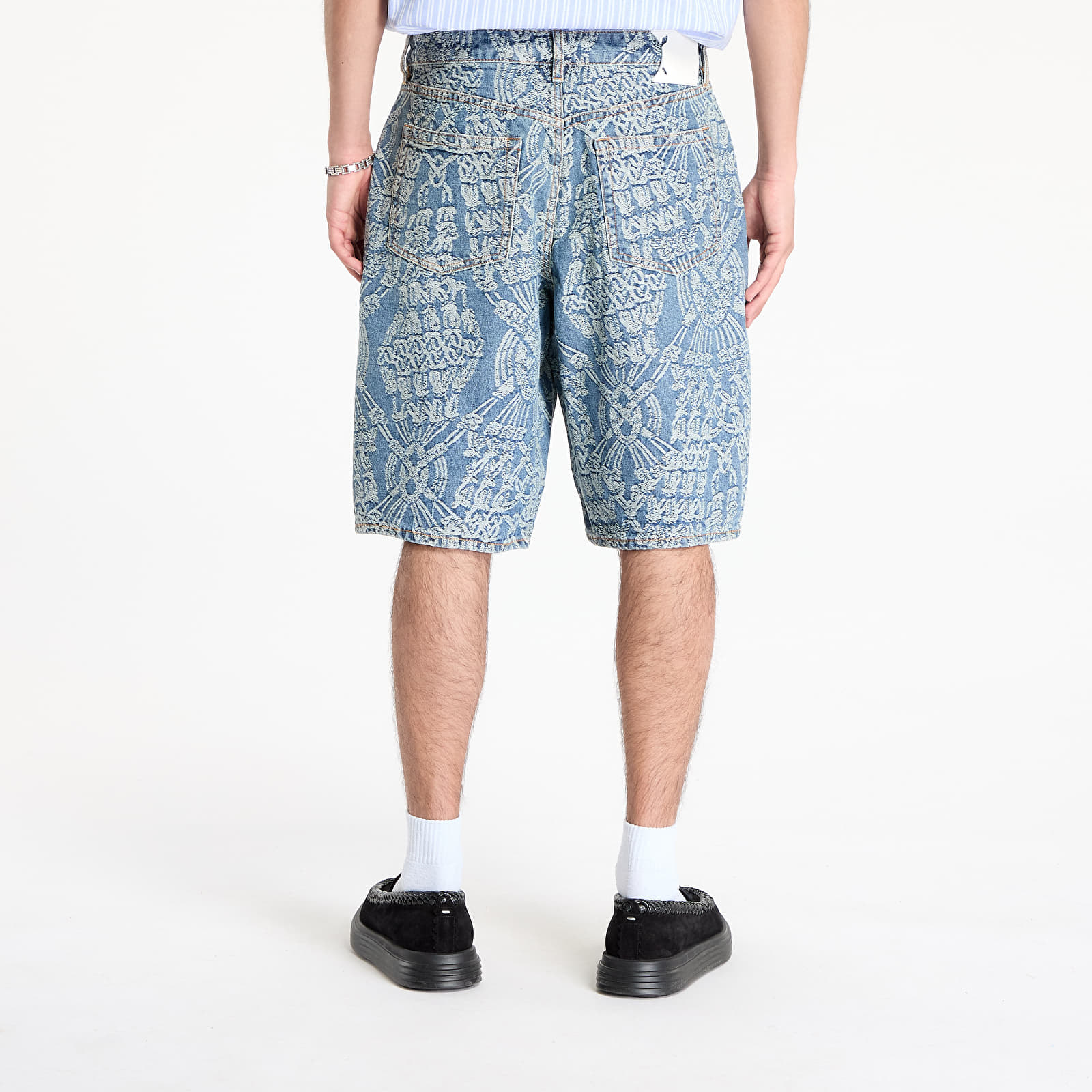 Šorti Daily Paper Macrame Denim Shorts Mid Blue